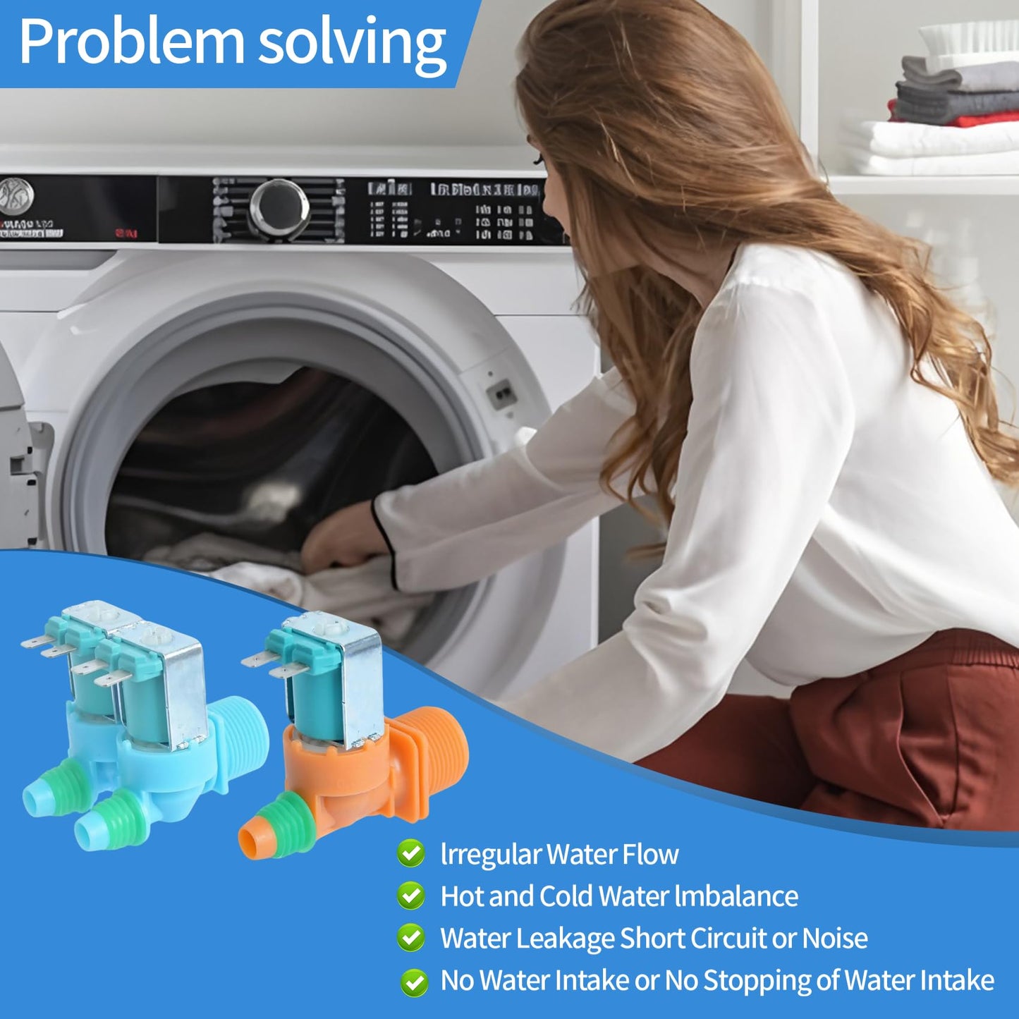 WA45N3050AW/A4 WA40J3000AW/AA WA45T3200AW Washer Cold & Hot Water Inlet Valve Fit for sam-sung WA40J3000AW/A2 WA40J3000AW/AA WA45M3100AW WA45N3050AW WA45T3200AW