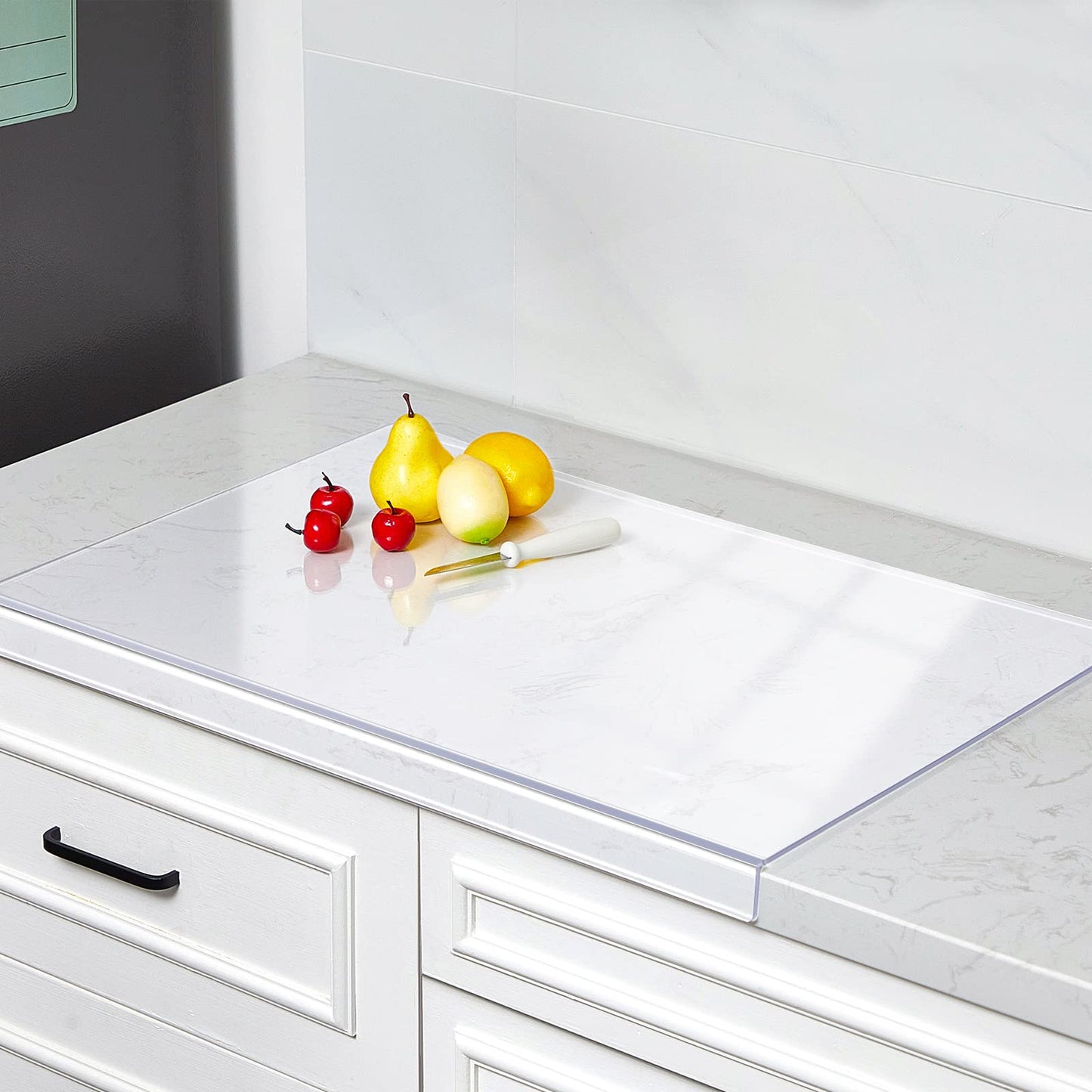 Wesiti Large Acrylic Cutting Board with Lip Non Slip 28"L X 16"W Clear Cutting Board Chopping Acrylic Countertop Protector Cover Shatter Resistant for Home Restaurant Kitchen Sink Stove