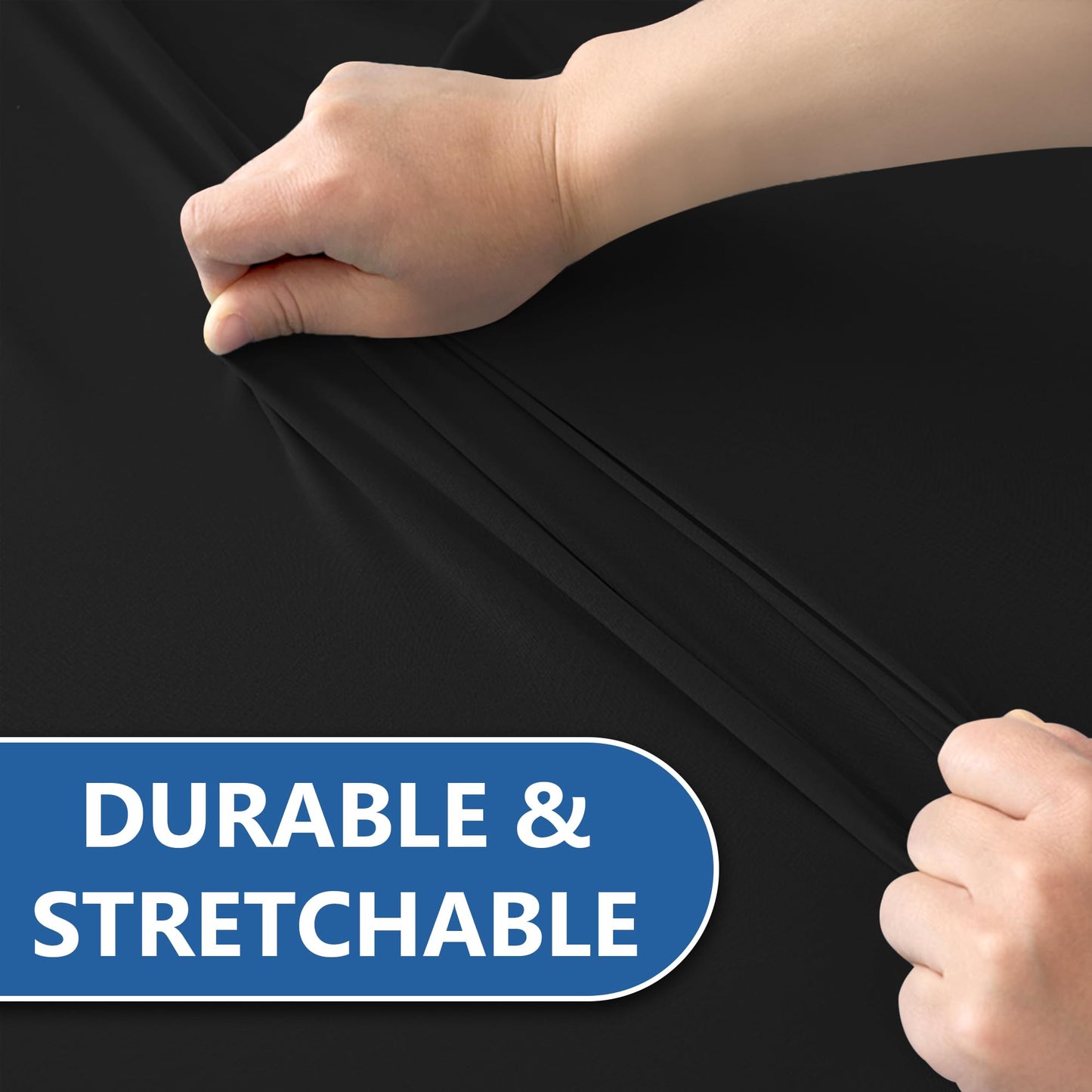 Enjoyidea Spandex Table Cover for 6 foot Rectangle Tables-6 Pack Fitted Stretch Black Tablecloth-Elastic 6ft Folding Tablecloths for Party, Vendor Booth Display, Banquet Buffet Event, Craft Trade Show