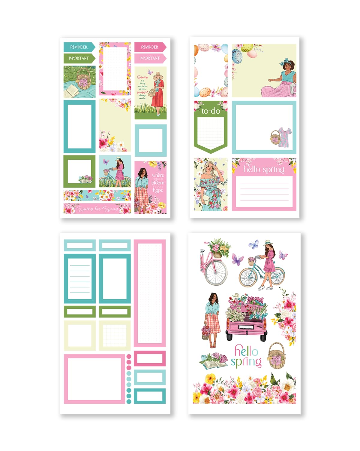 Rongrong Whimsical Seasons Planner Stickers Book for Planners, Calendars, Journals and Projects – Premium Quality Hand Drawn – Scrapbook Accessories 24 Pages - Spring, Summer, Fall and Winter