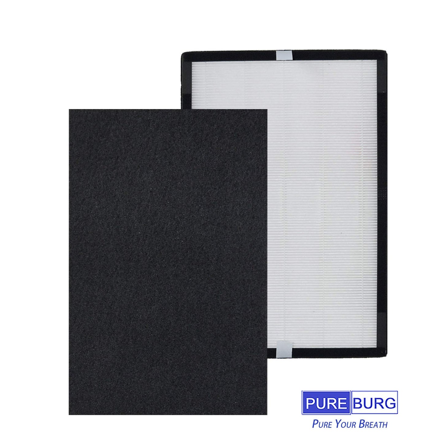 PUREBURG FLT5600 Replacement Filter Set Compatible with GermGuardian AC5600WDLX AC5600W AC5600WFL Air Purifier FLT56CB4 Filter N, Pack of 2, H13 True HEPA Activated Carbon