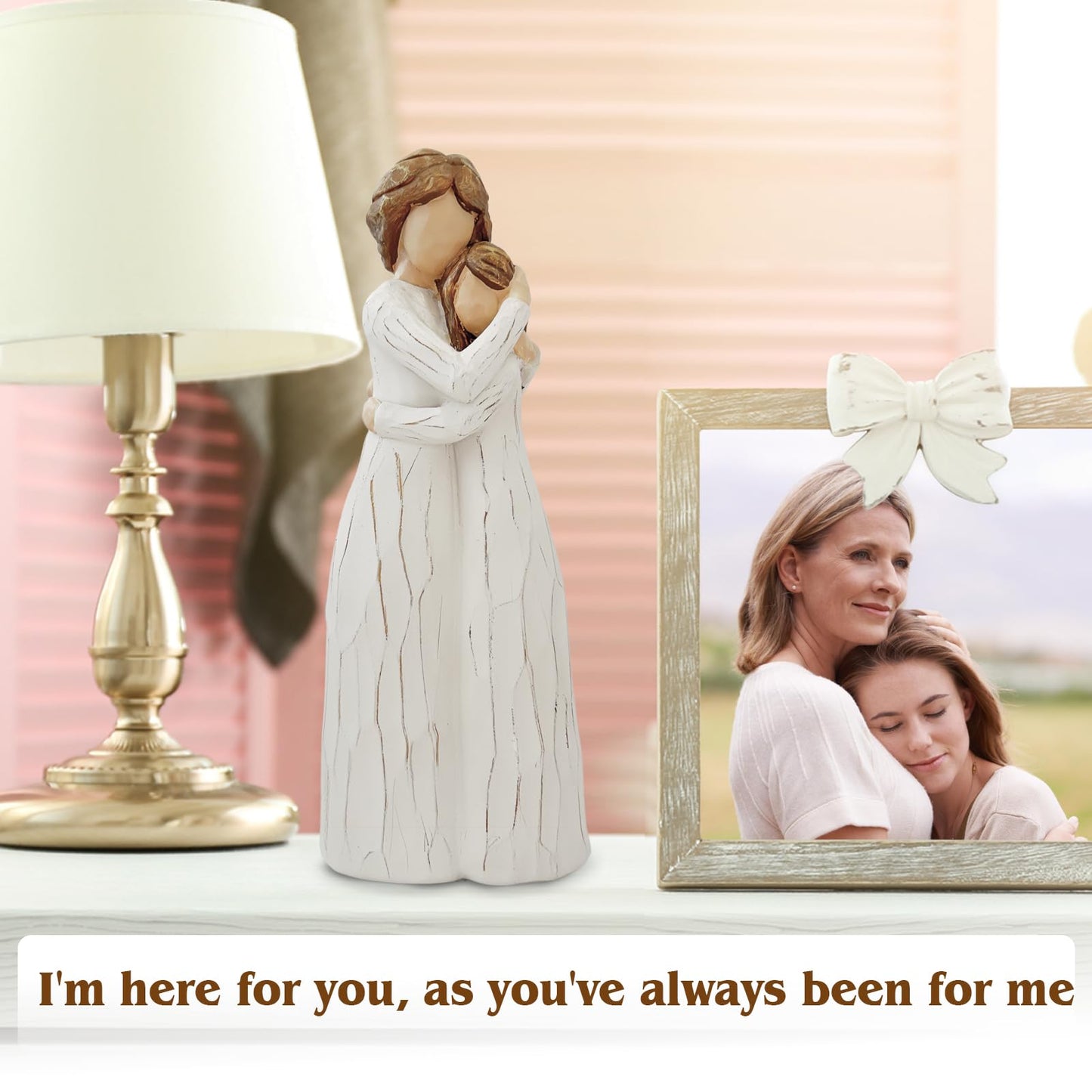 GemsLives Mom Birthday Gifts from Daughter – Gift for Mom or Daughter,7.8'' Mother and Daughter Hand Painted Figure,Mother’s Day, Birthday, Christmas