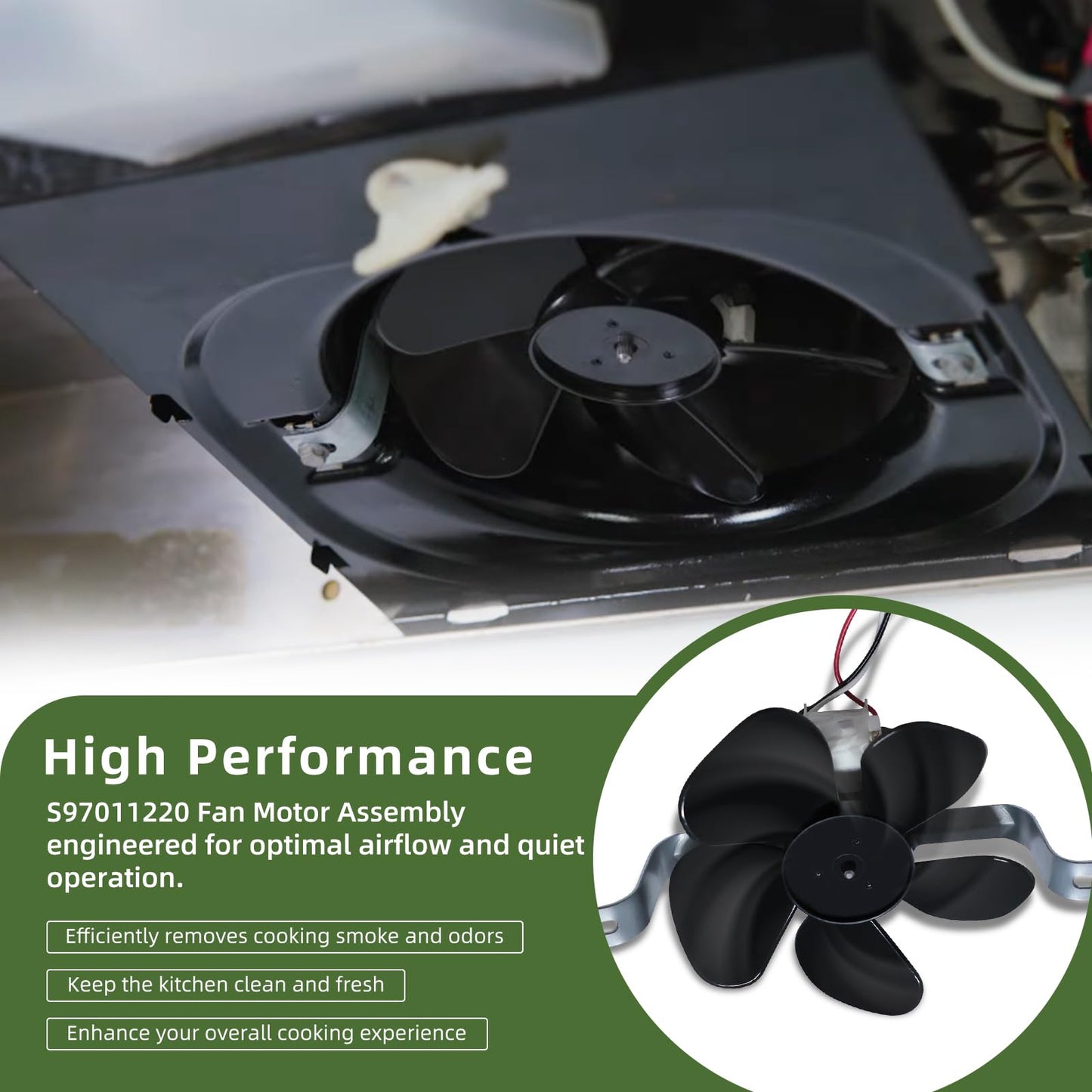 S97011220 Fan Assembly Fits for Broan BP19 41000 Series Range Hood Fan Motor Assembly Replacement 1172574 97005162 97007966 97011247 S97005162 S97007966 S97011247