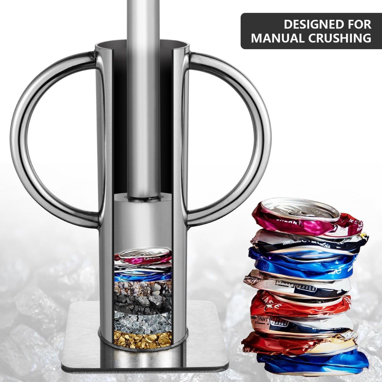 zmtfqymx Upgraded Big Guy Rock Crusher – Crush Rocks, Glass & Smash Cans – Heavy-Duty Stainless Steel, Portable for Gold Prospecting