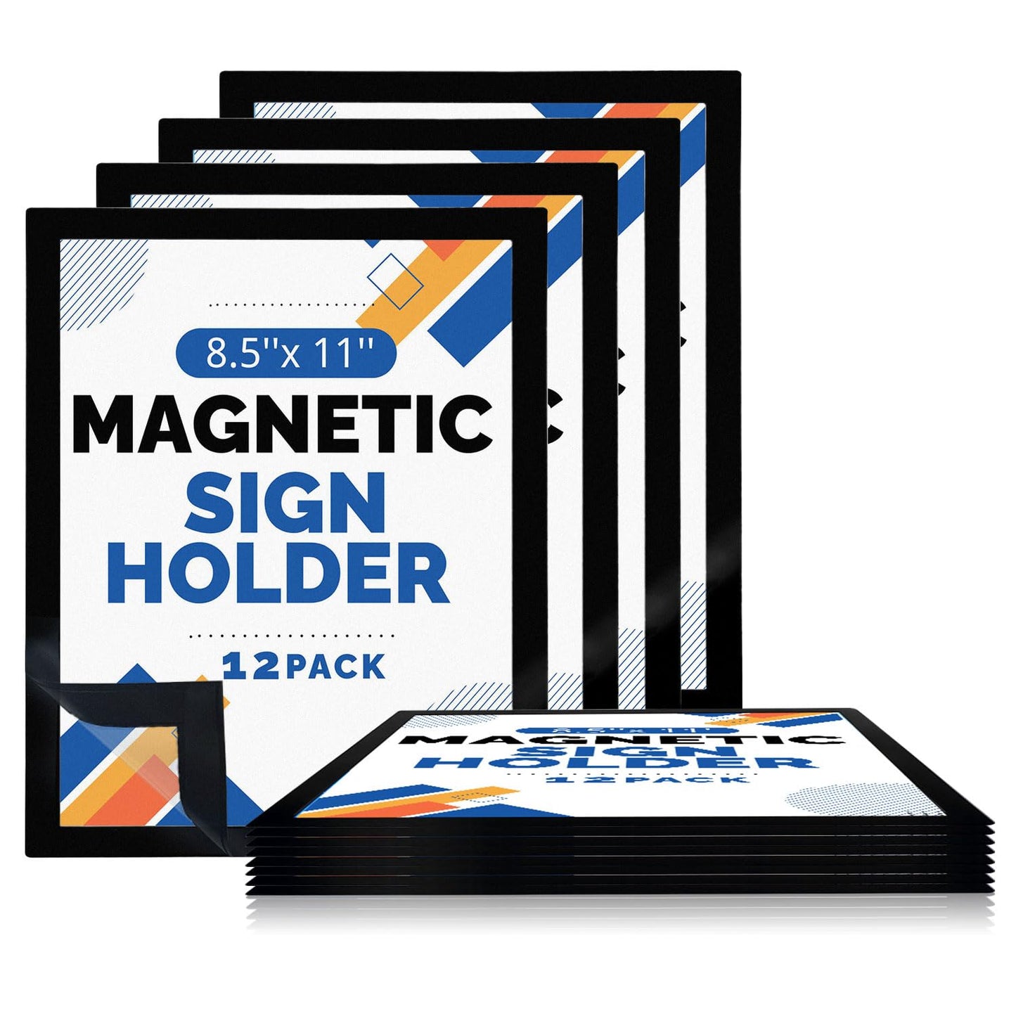 Inpack Magnetic Sign Holder 8.5 x 11, Self-Adhesive Magnetic Frames For Wall, Magnetic Picture Frame Document Holder with Clear PVC Cover for Office Home Store Restaurant (12 PACK)