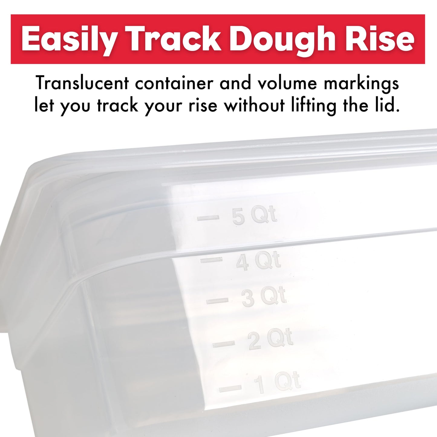 Brod & Taylor Proofing Container With 6L Capacity, Fits Up to 3000 Grams of Dough – Dough Rising Box for Bread, Sourdough & Pizza (Dishwasher Safe, BPA-Free)
