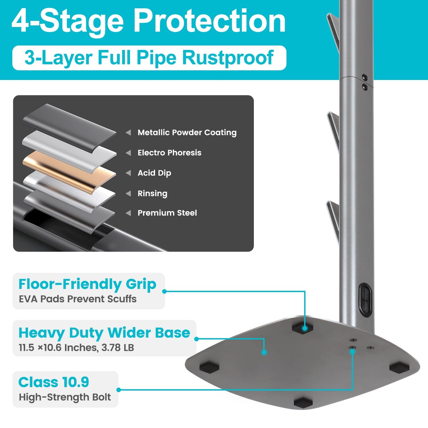 SIOMK Vacuum Stand for Dyson Gen5 V15 V12 V11 V10 V8 V7 V6, Drill-Free Standing Dock with Hidden Cord & Space-Saving Design, Stable Metal Organizer for Cordless Cleaner & Attachments, Easy Assembly