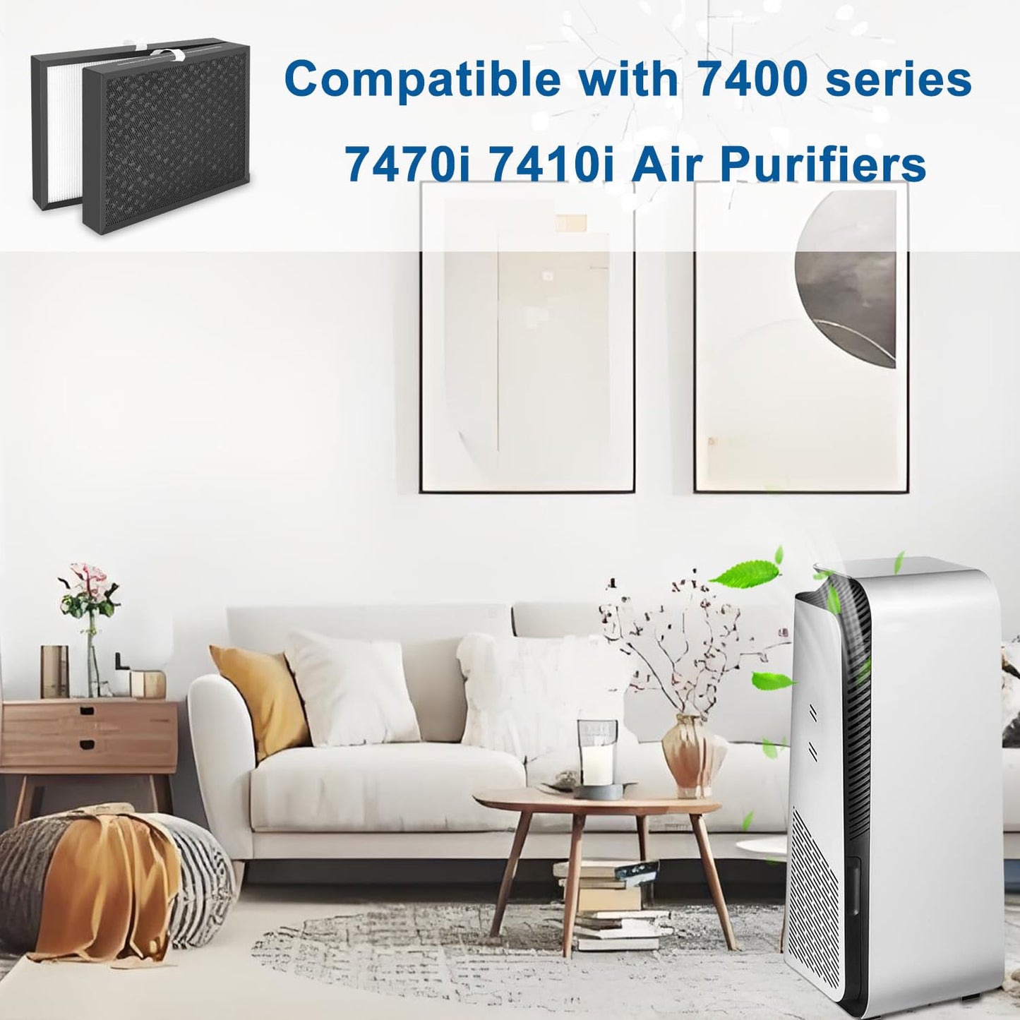Slirceods 7400 series H13 Filter Replacement Compatible with Blueair 7400 Home Air Purifiers,7470i Air Purifiers and 7410i Air Smart Filter