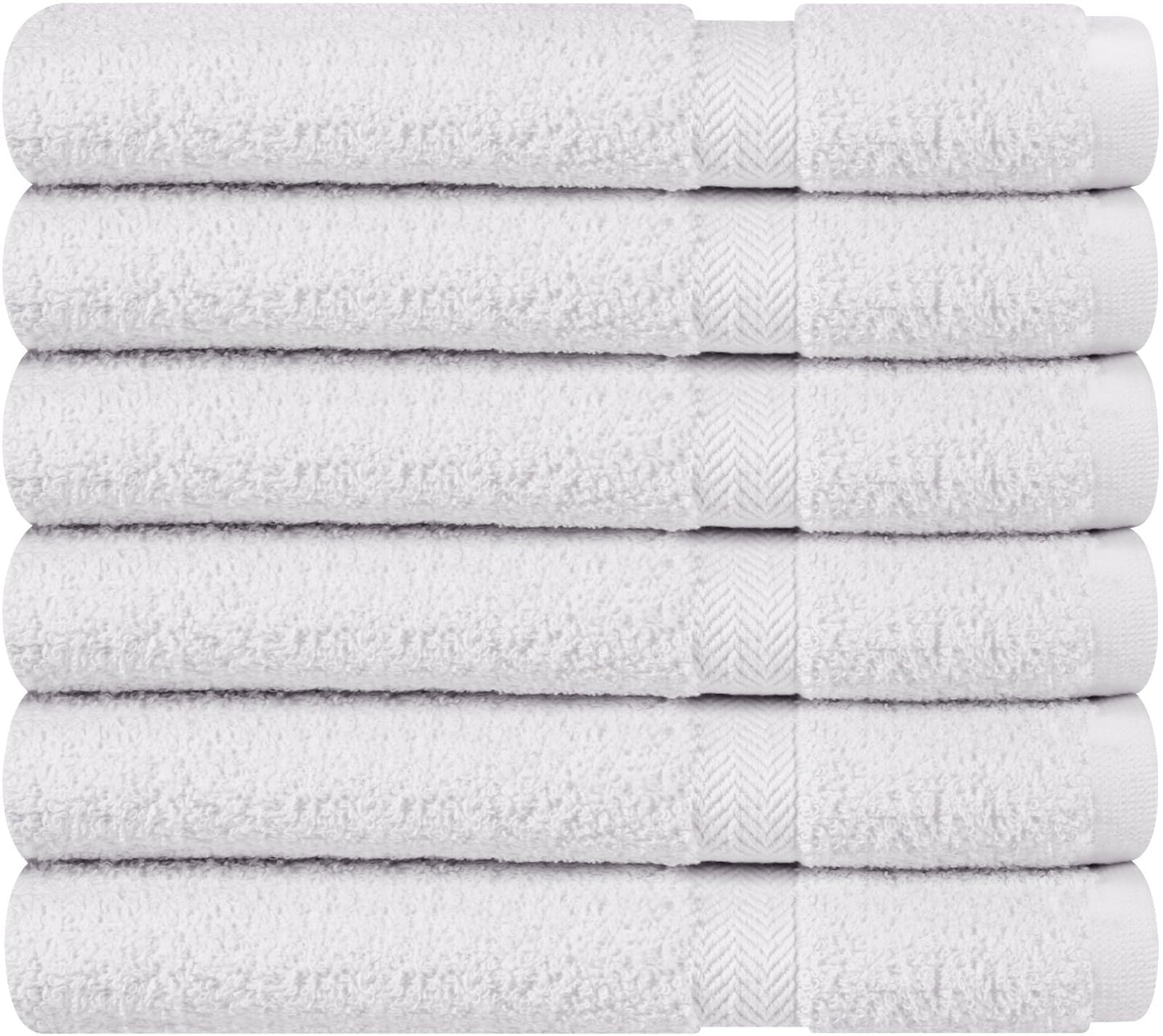 Towel and Linen Mart 100% Cotton White 6 Pack Bath Towel Set, Quick Dry, Super Absorbent, Light Weight, Soft Feel for Hotel, Spa and Bathroom (27 X 54) (White, 27 x 54 6 Pack)