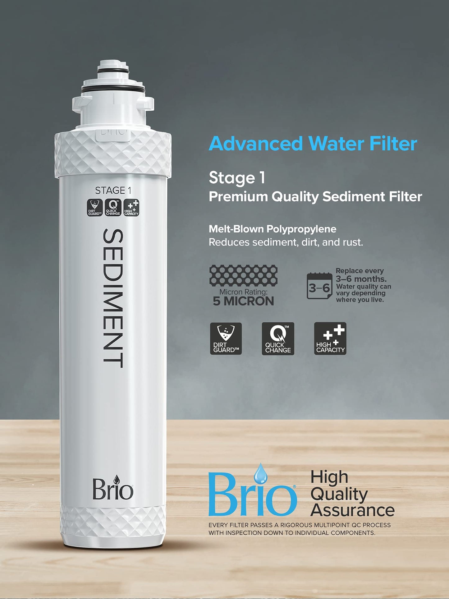 Brio Water Cooler Filter - Sediment - Compatible with Brio 300, 400, 500, 600, 700 Series - Easy Twist-On Replacement - 1 Count