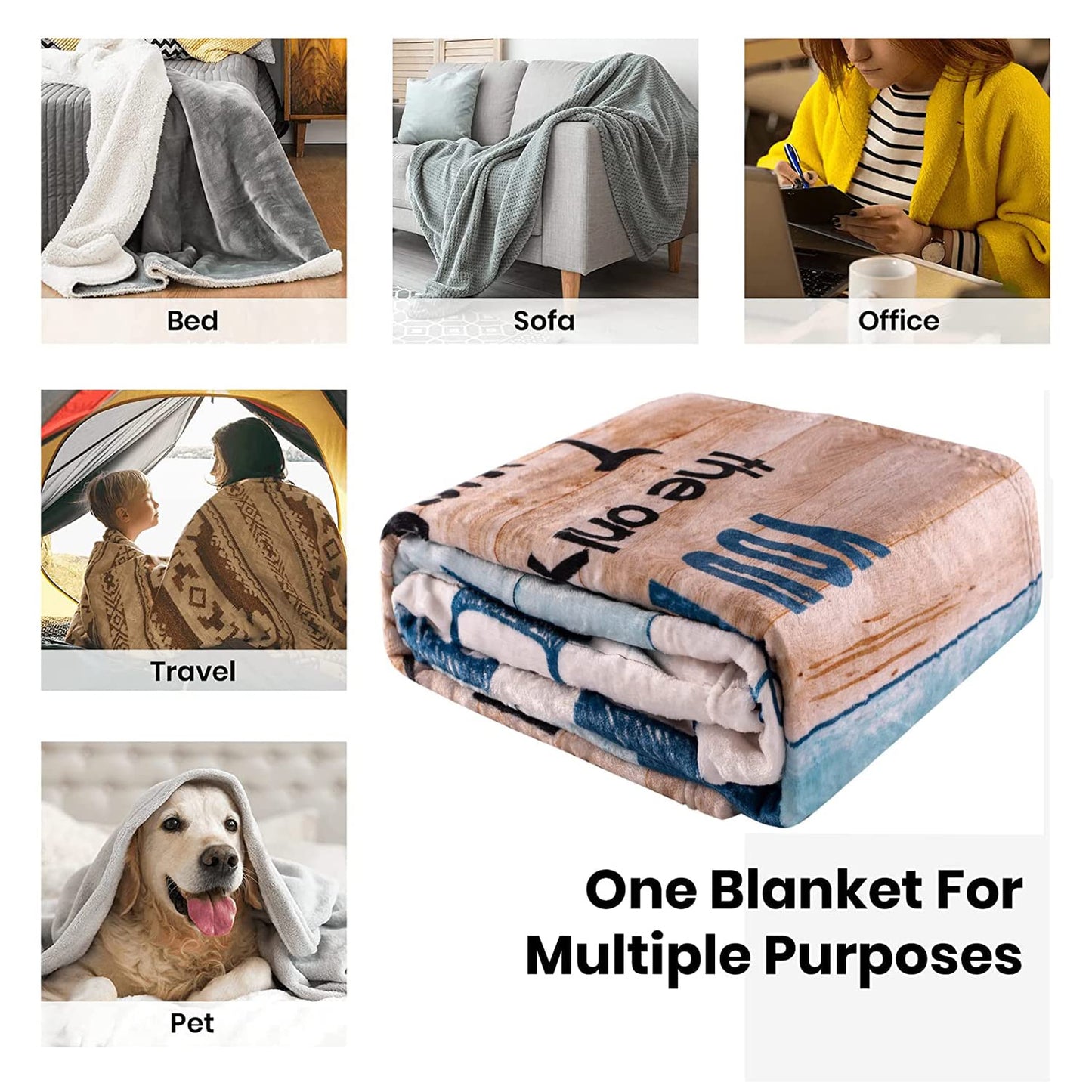 Anniversary Romantic Gift for Women, to My Wife Blanket from Husband, Wife Birthday Gift Ideas, Anniversary Wedding Gift for Her, Soft Flannel Throw Blanket for Couch Sofa Bed