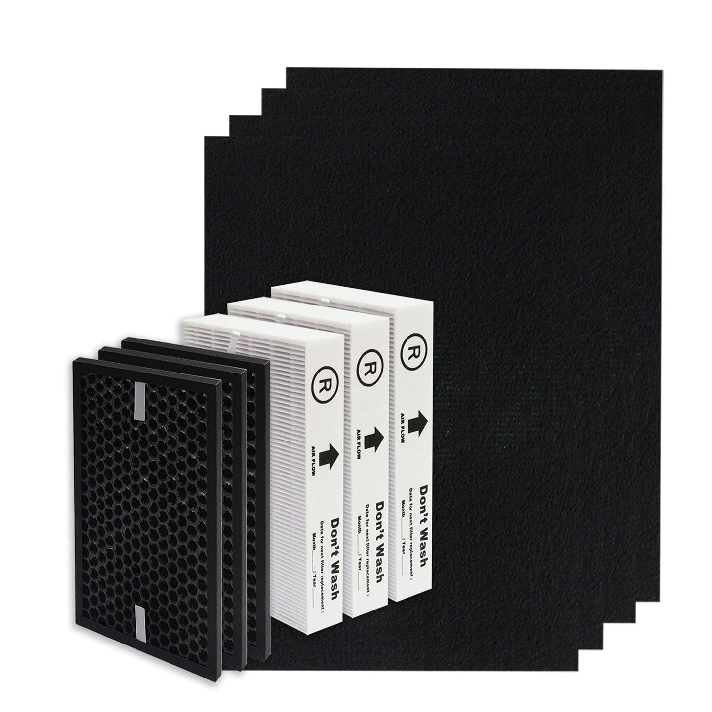 PUREBURG Replacement True HEPA Filter Compatible with Honeywell InSight HPA5300B HPA5350 & PowerPlus HPA3300 Air Purifiers, HRF-R3(Filter R), HRFSC1(Filter S), HRF-A300(Filter A) HRF-ARVP300