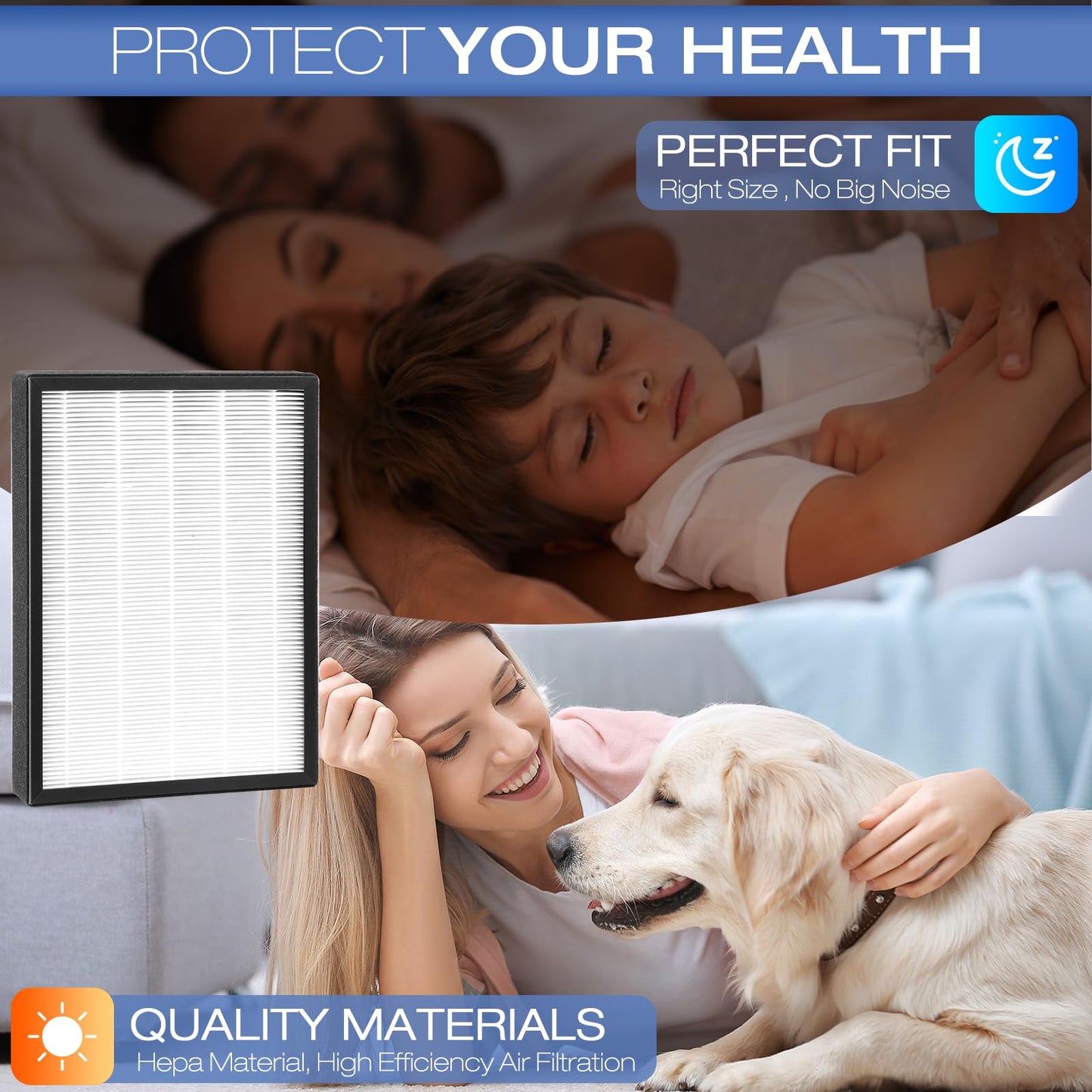 YDATTH 83195 Filter Replacement Set Filter Compatible with Kenmore/Sears 83254 83396 85254 F-K3 Air Purifiers With 1Filter&4 Activated Carbon Filter