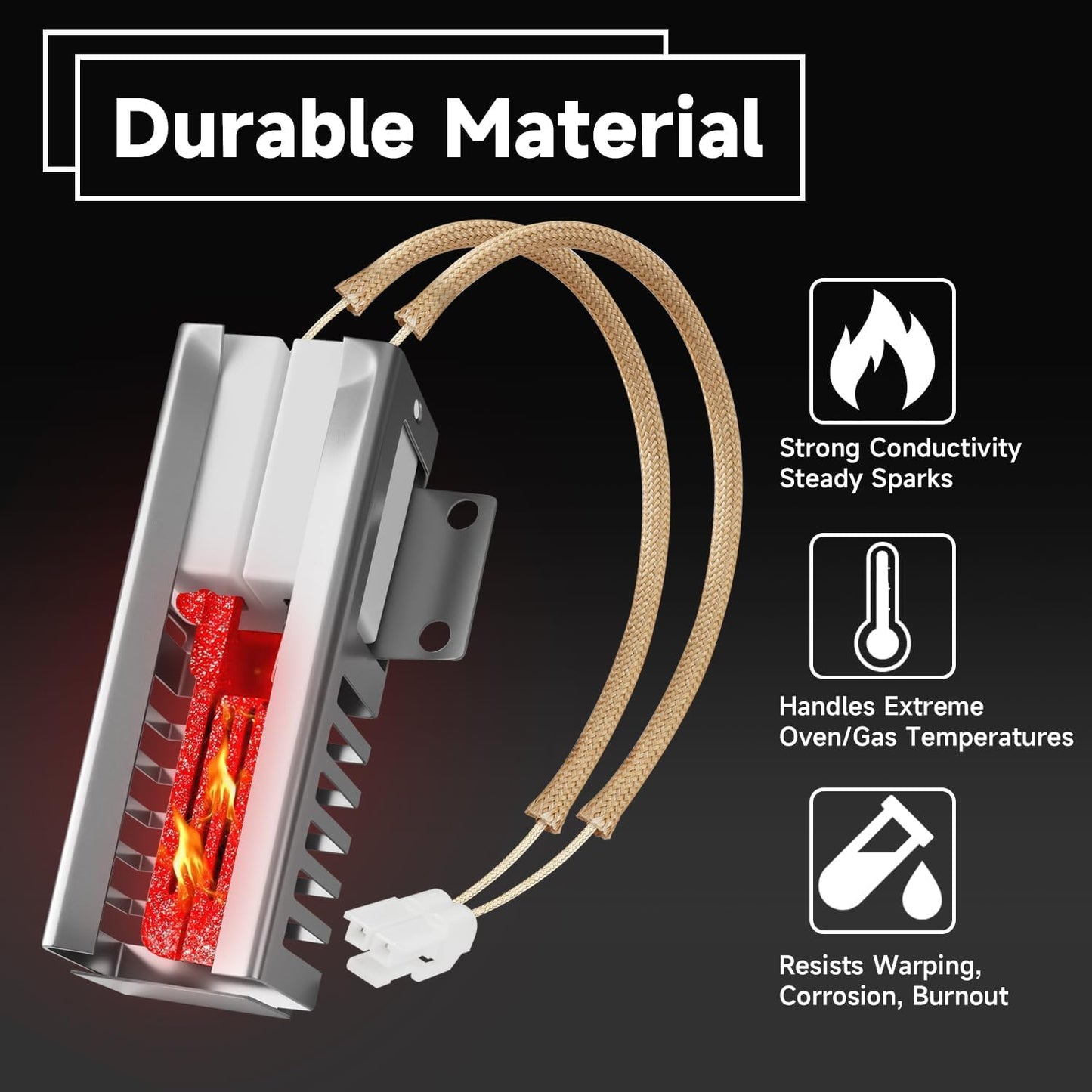 LEYURISE Gas Range Oven Burner Igniter Compatible With Bosch Thermador HGI8054UC HGI8046UC Replace#: 00755058 755058 PS9495615, Fit For Some 800 Series Slide-In Gas Stove Ignitors
