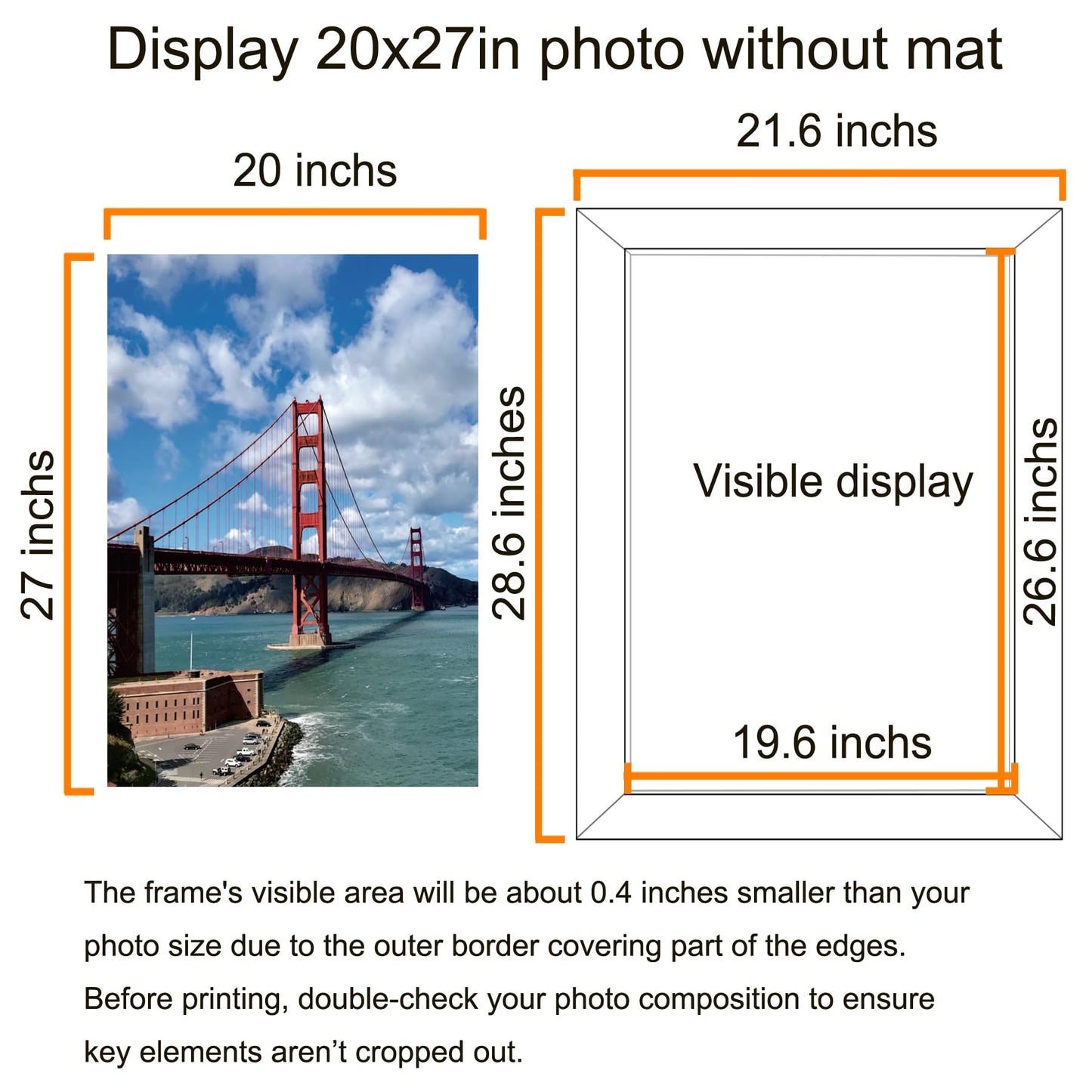 LUCKYLIFE 20x27 Picture Frame, Wall Hanging Puzzle Poster Frames, Display Pictures 20 x 27 without Mat, Pack of 2, Black