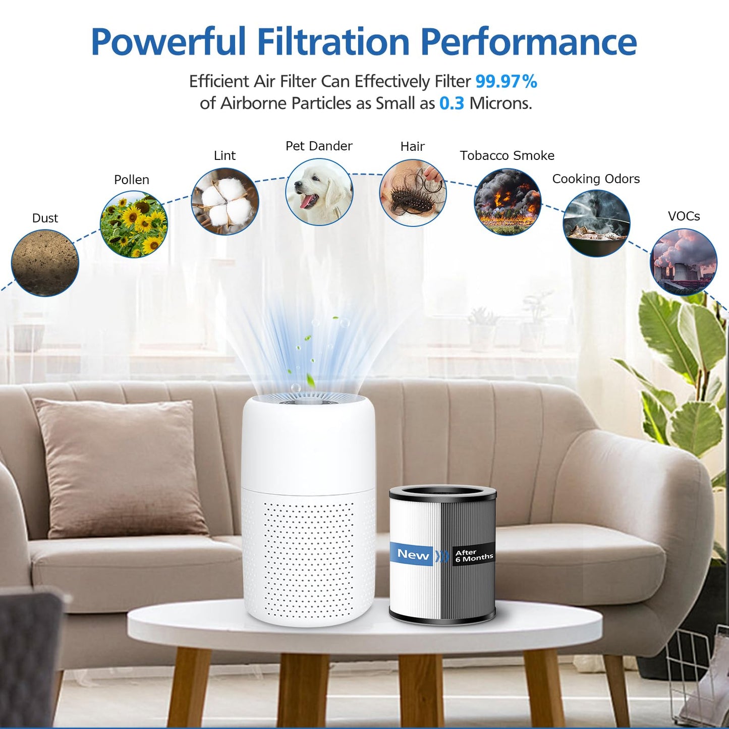 2 Pack Max/Mage/Mage Pro Replacement Filter Compatible with Afloia MAX/MAGE/MAGE PRO Purifier and Sans/Air-Honati/Compass Home Smart/Taylor Swoden/Cuckoo CAC-J1510FW/Rosewill RHAP-20001/20002