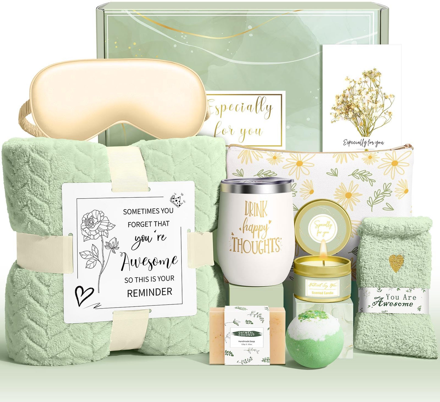 Wasocol Happy Birthday Gifts for Women Mom Grandma Wife Best Friend Sister Her, Unique Relaxing Self Care Package Spa Gift Baskets for Women