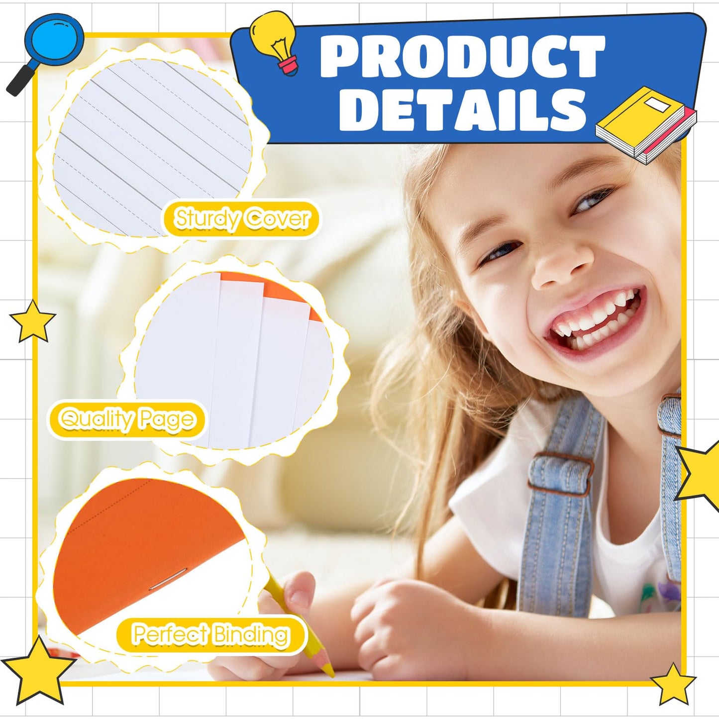 Henoyso 24 Pcs Primary Composition Notebook K-2 Primary Journal, Notebook for Kids Supplies, Bulk Blank Writing Book for Kid to Write Draw Journal 60 Page (9.8″ X 7.5″,Colorful)
