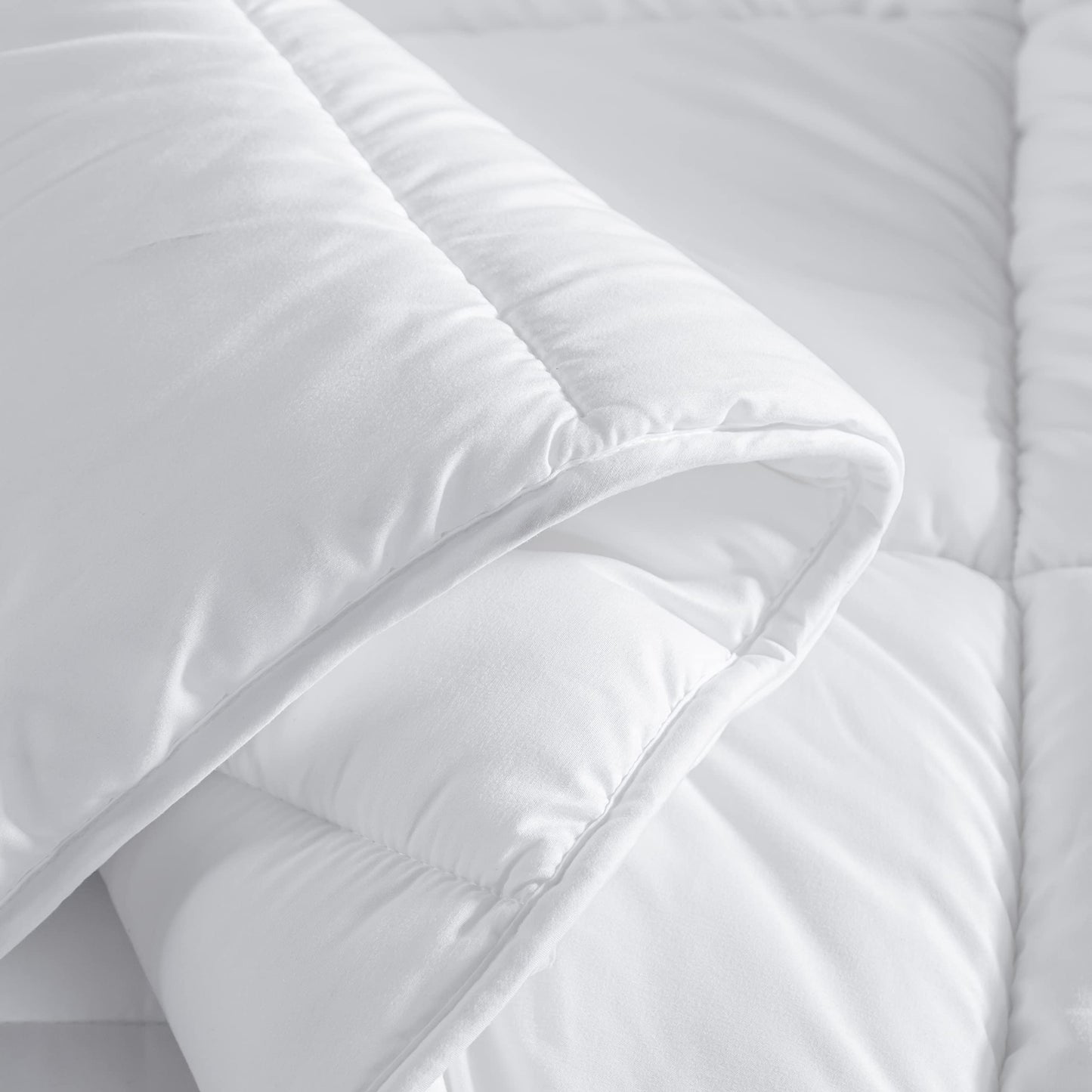 Winter Extra Warm White Queen Size Down Alternative Comforter, Heavyweight All Season Fiberfill Comforter Duvet Insert 90x90 with Corner Tabs - Ultra Soft Brushed Microfiber Shell