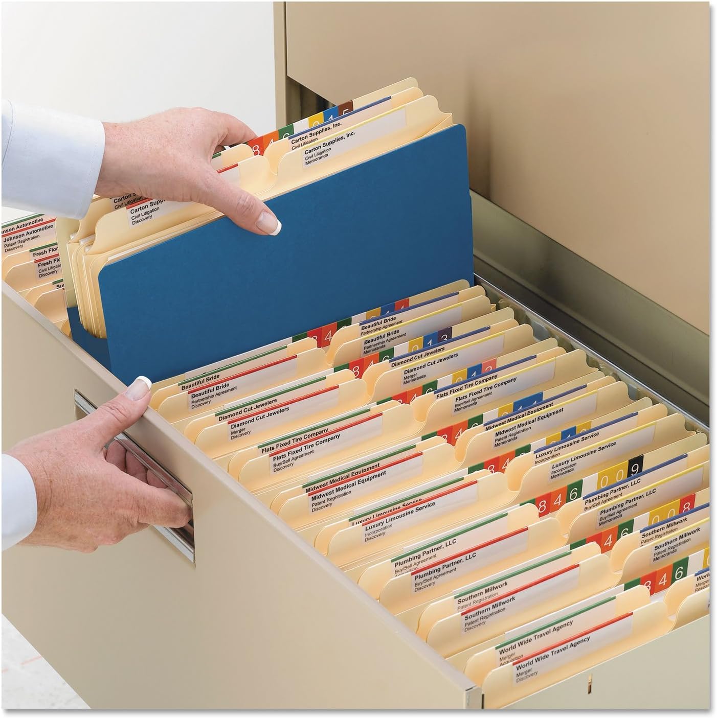 Smead File Pocket, Straight-Cut Tab, 1-3/4" Expansion, Letter Size, Blue, 25 per Box (73215)