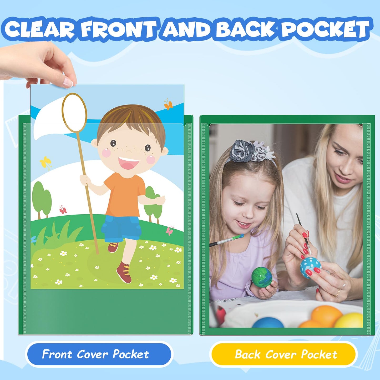 36 Pcs Parent Teacher Communication Folder with Clear Front Pocket, 2 Pocket Home School Folders Take Home Homework Folder for Students Classroom (36, Black)