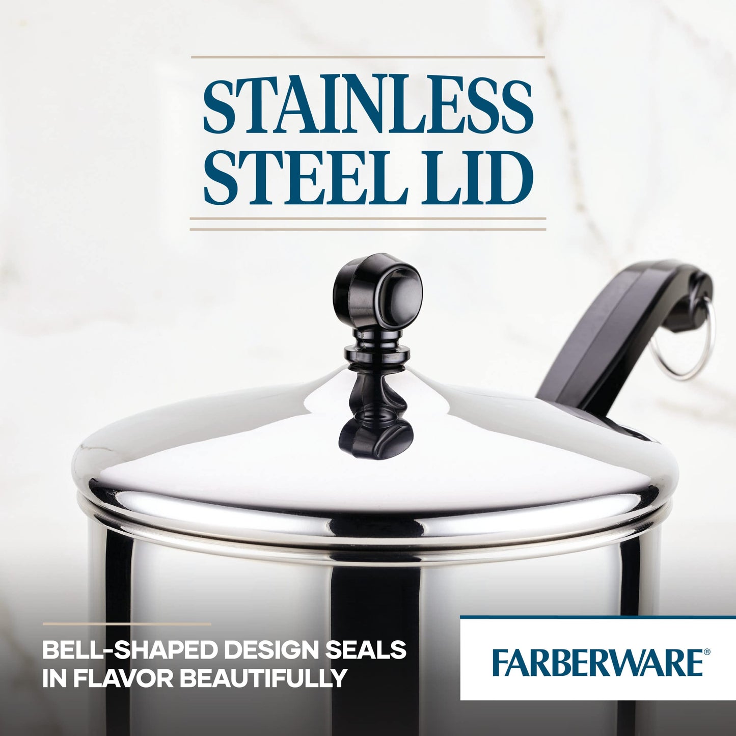 Farberware Classic Series Stainless Steel Sauce Pan with Lid, 3-Quart, Stainless Steel Pans, Induction Cookware
