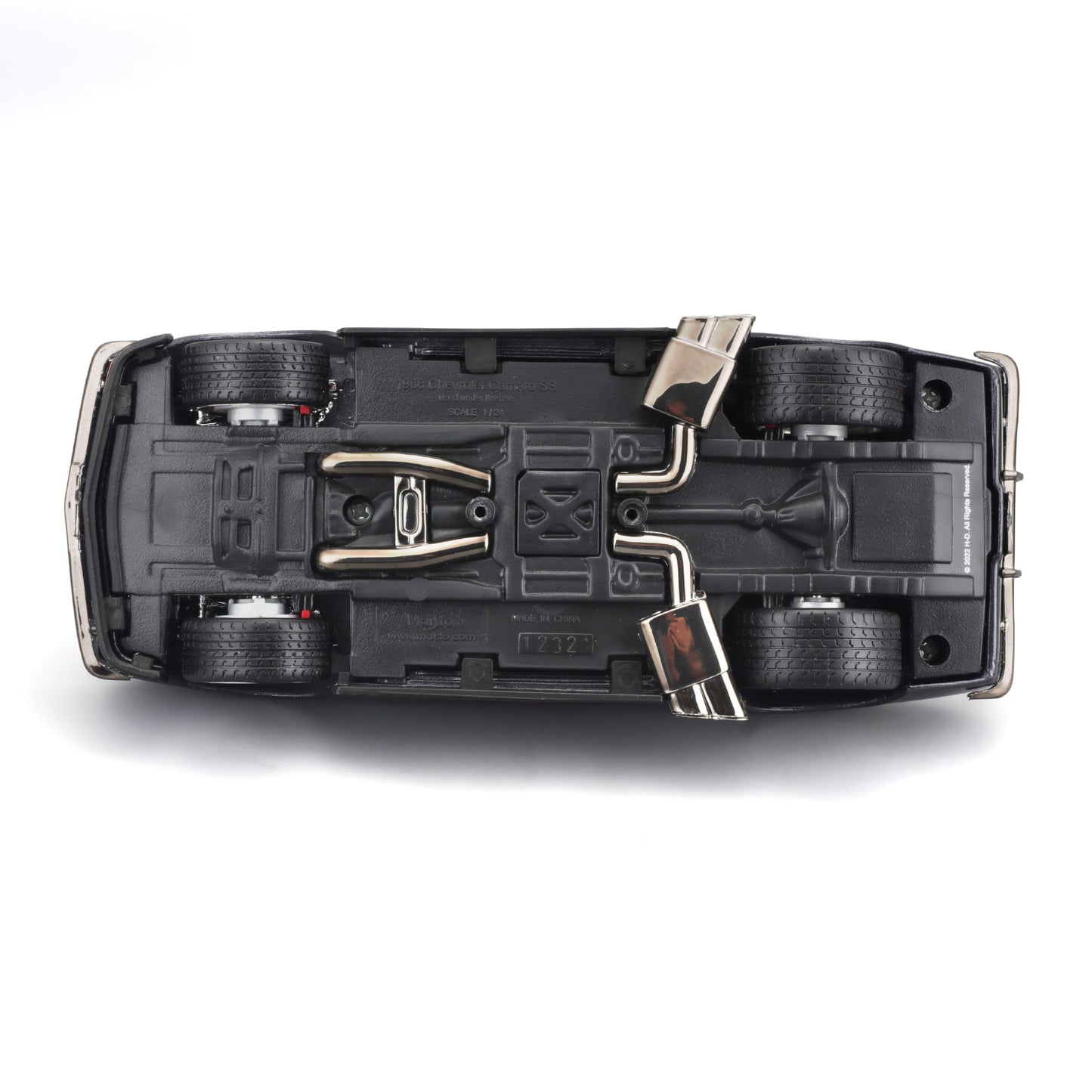 Maisto 1968 Chevrolet Camaro Z/28 Dark Gray Metallic with Black and Orange Stripes Harley Davidson H-D Custom 1/24 Diecast Model Car