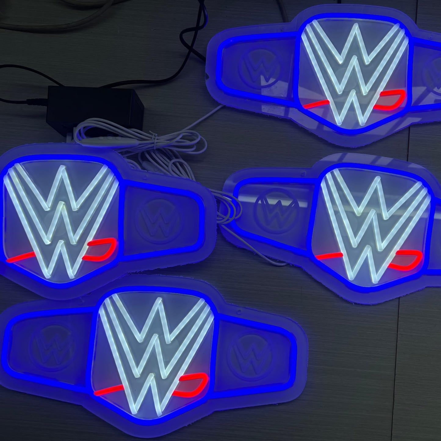 Wrestling Neon Sign for Wall Decor, Dimmable LED Boxing Belt Championship Neon Signs Light for Bedroom Dormitory Man Cave Beer Bar Boxing Club Gym Game Room, Gifts for Boys-Blue