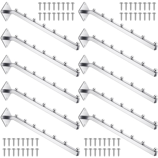 Vesici 10 Pcs 18 Inch 7 Ball Waterfall Hook for Wall Mount Heavy Duty Clothes Hanger Rack Wall Mounted Coat Hooks for Bathroom, Bedroom, Laundry Room Clothing Display
