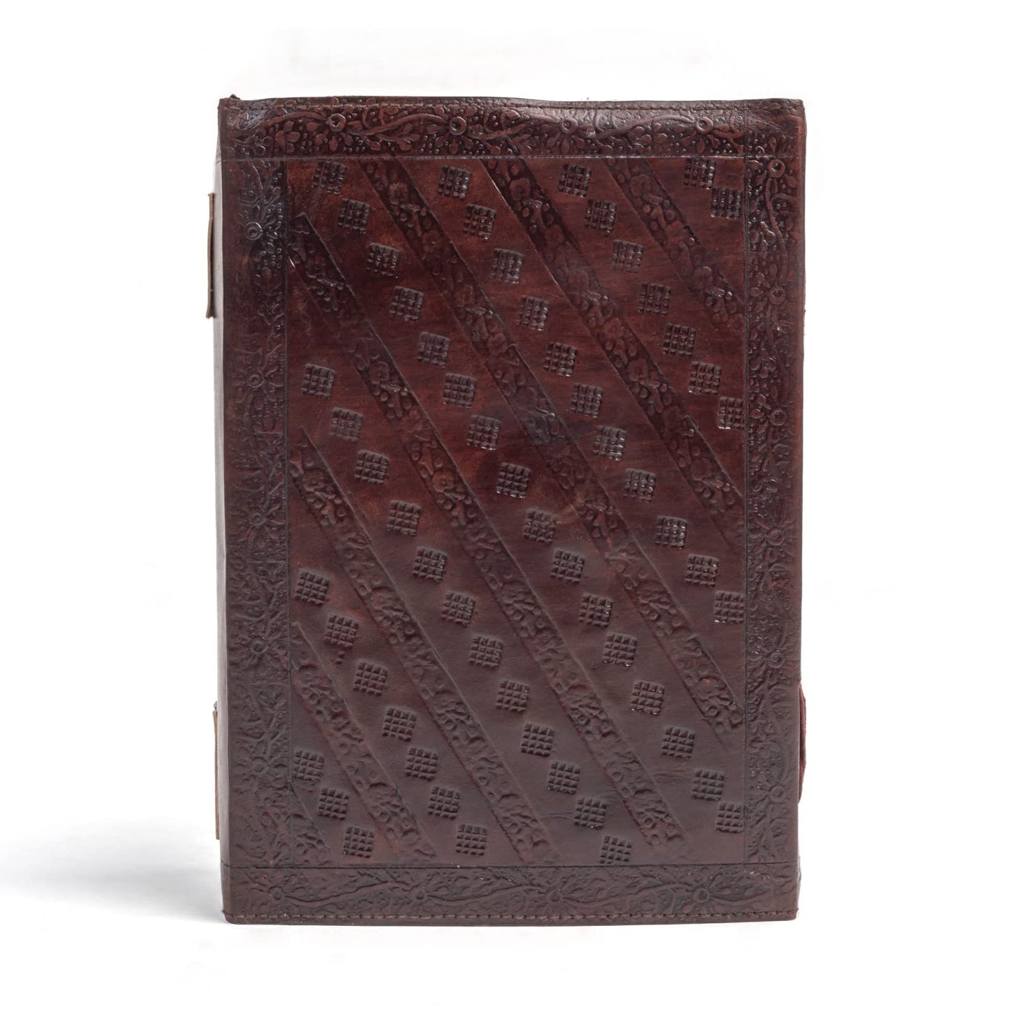 TUZECH 600 Pages Handmade Large Leather Journal Diary Embossed Tree of Life Book Of Shadows Notebook Writing Seven Chakra Grimoire Sketchbook 7 x 10 Leather Bound (Brown)