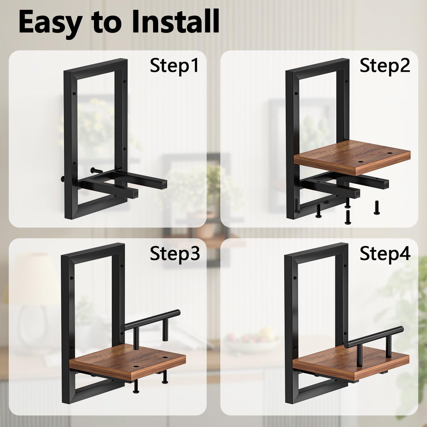 Sbosbo Floating Shelves for Wall, Plant Shelf Indoor, Wall Planters for Indoor Floating Plant Shelves for Bedroom, Living Room, Kitchen, Office, Bathroom Decor (3 Pack)