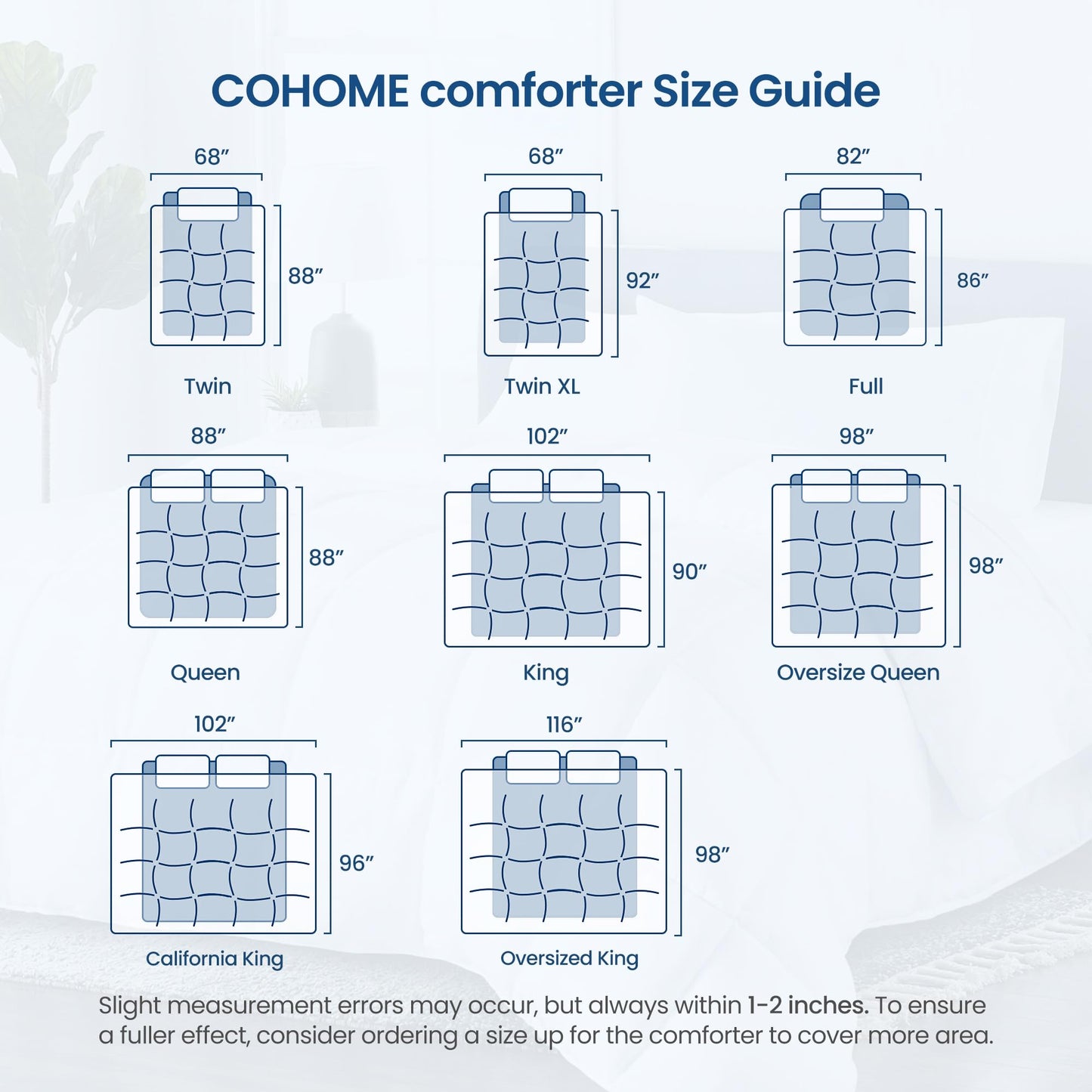 COHOME King Size Cooling Comforter, All-Season Quilted Down Alternative Duvet Insert, Luxury Hotel Breathable GentleSoft Comforter with Anti-Clump Tech & 8 Tab - Reversible - White 92 x 102 inches