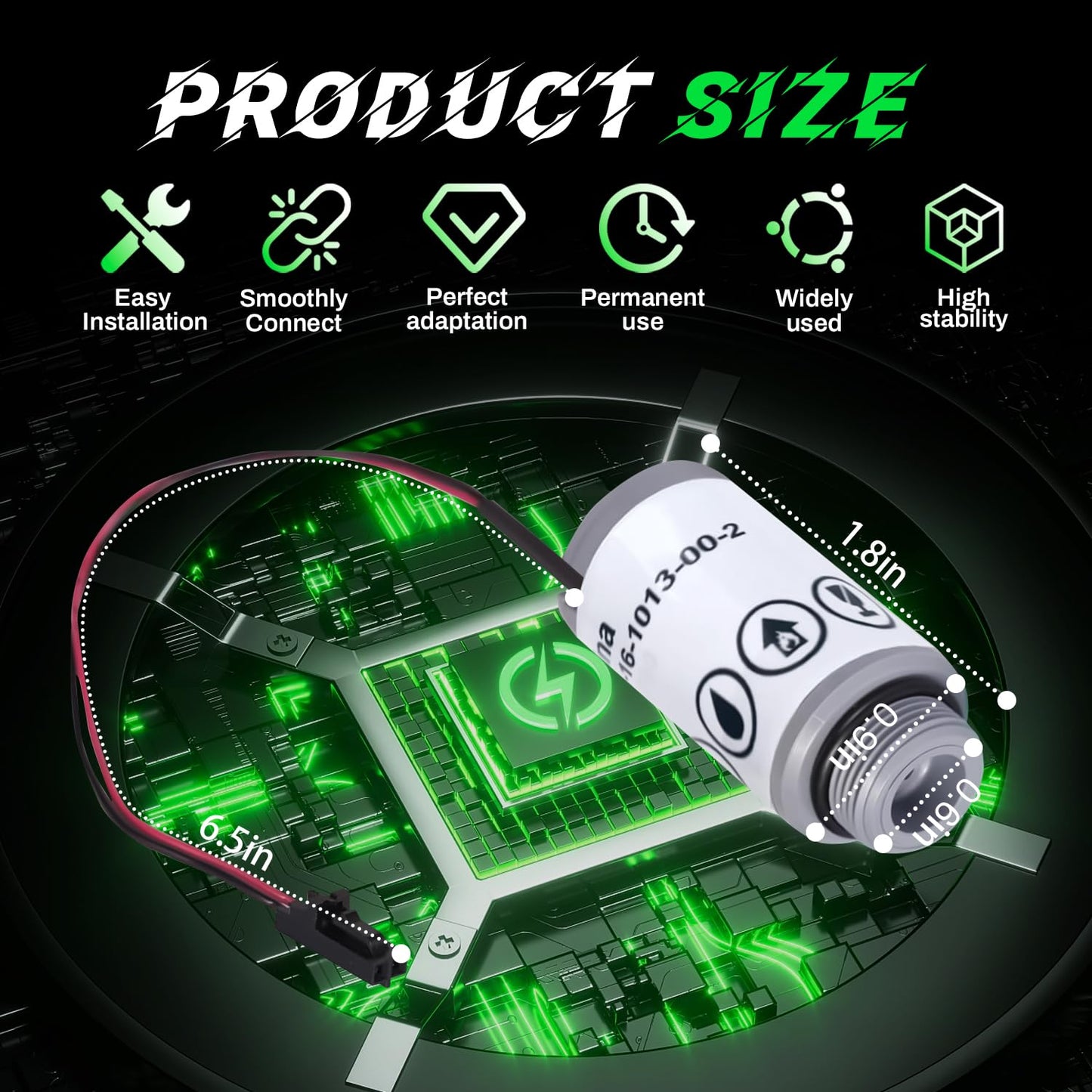 16916 Replacement Oxygen Sensor Compatible with Robinair R-1234yf Machines and Refrigerant Identifiers 16990/16995 - Fits AC1234-4, AC1234-4SL, AC1234-4-230, AC1234-6, AC1234-9