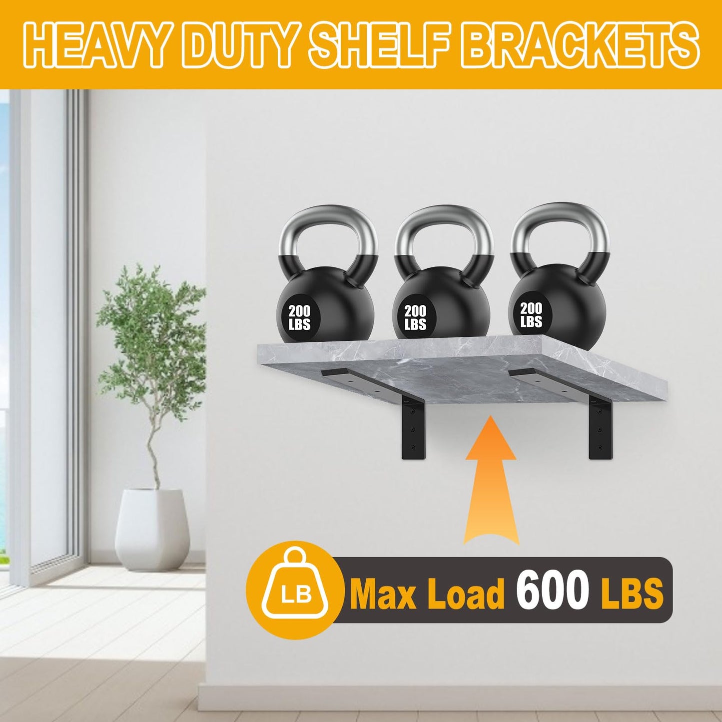Lusheer Countertop Support Brackets, Heavy Duty L Shelf Bracket 16'' x 6'' x2.5'' for Granite, Holds up to 300 lbs, L Bracket for Quartz, Granite, Wood, Concrete and Laminate Countertops(2 Pack)