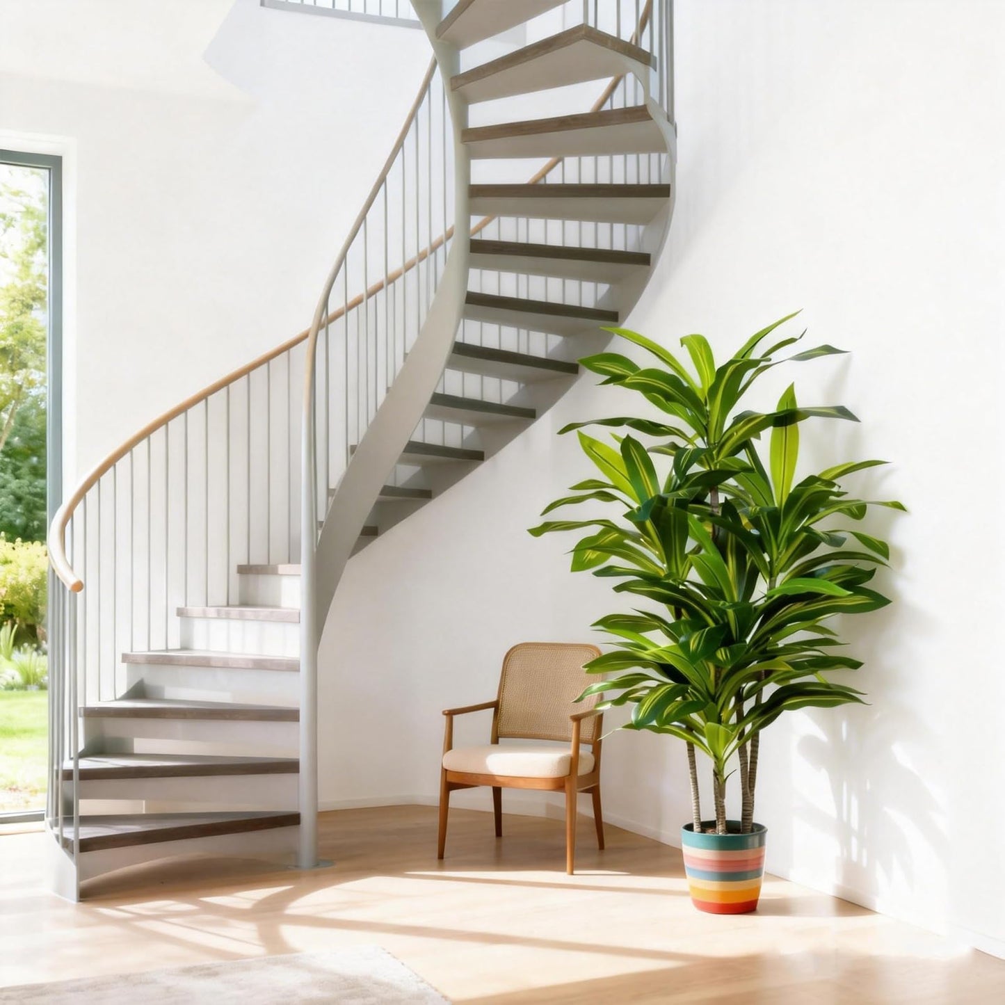 AzureLeap Dracaena Artificial Plant Indoor 4FT - Tall Faux Floor Plant in Pot - Large Tropical Fake Tree with Lifelike Leaves - Artificial Dracaena Tree for Home Office Living Room Decor
