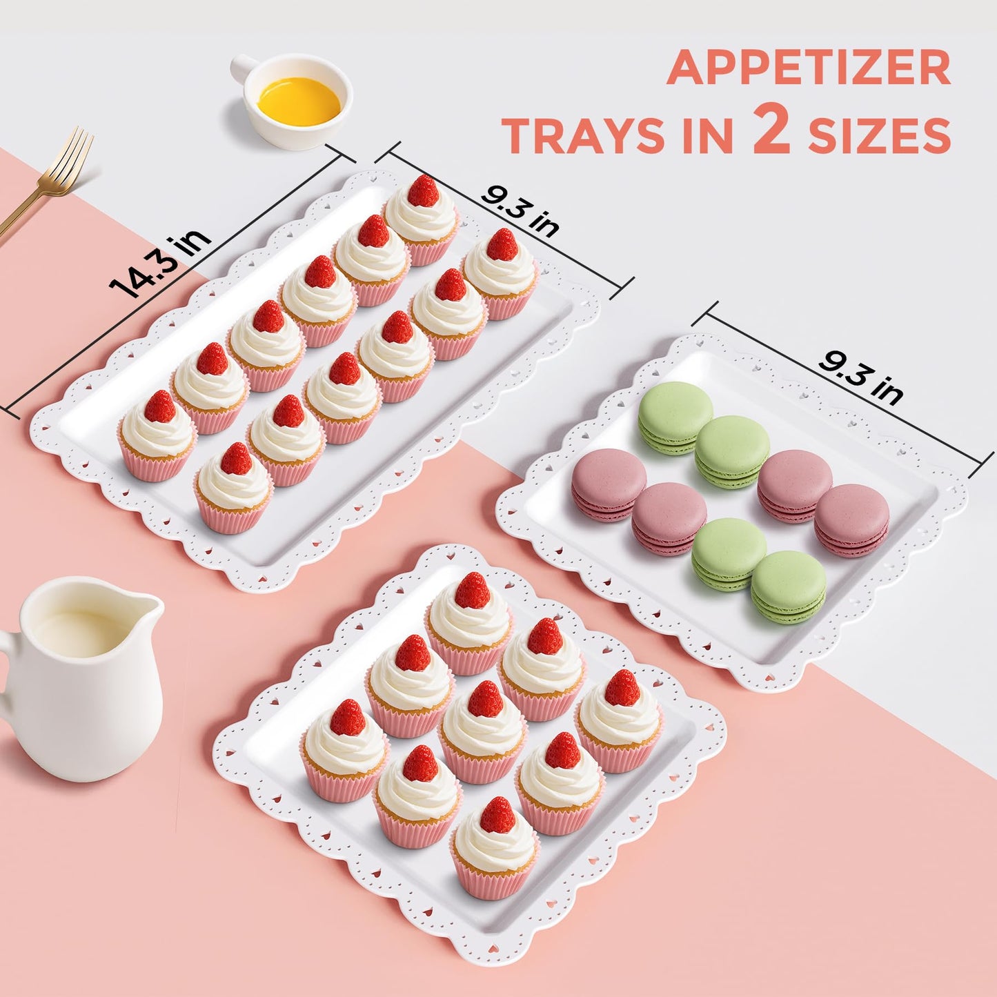 12Pcs Dessert Table Display Set, Cupcake Stand, 3-Tier Cup Cake Tower Stands & 2-Tiered Cake Holder, Treat Food Platters Serving Trays for Tea Party, Baby Shower, Bridal, Wedding, Birthday, Plastic