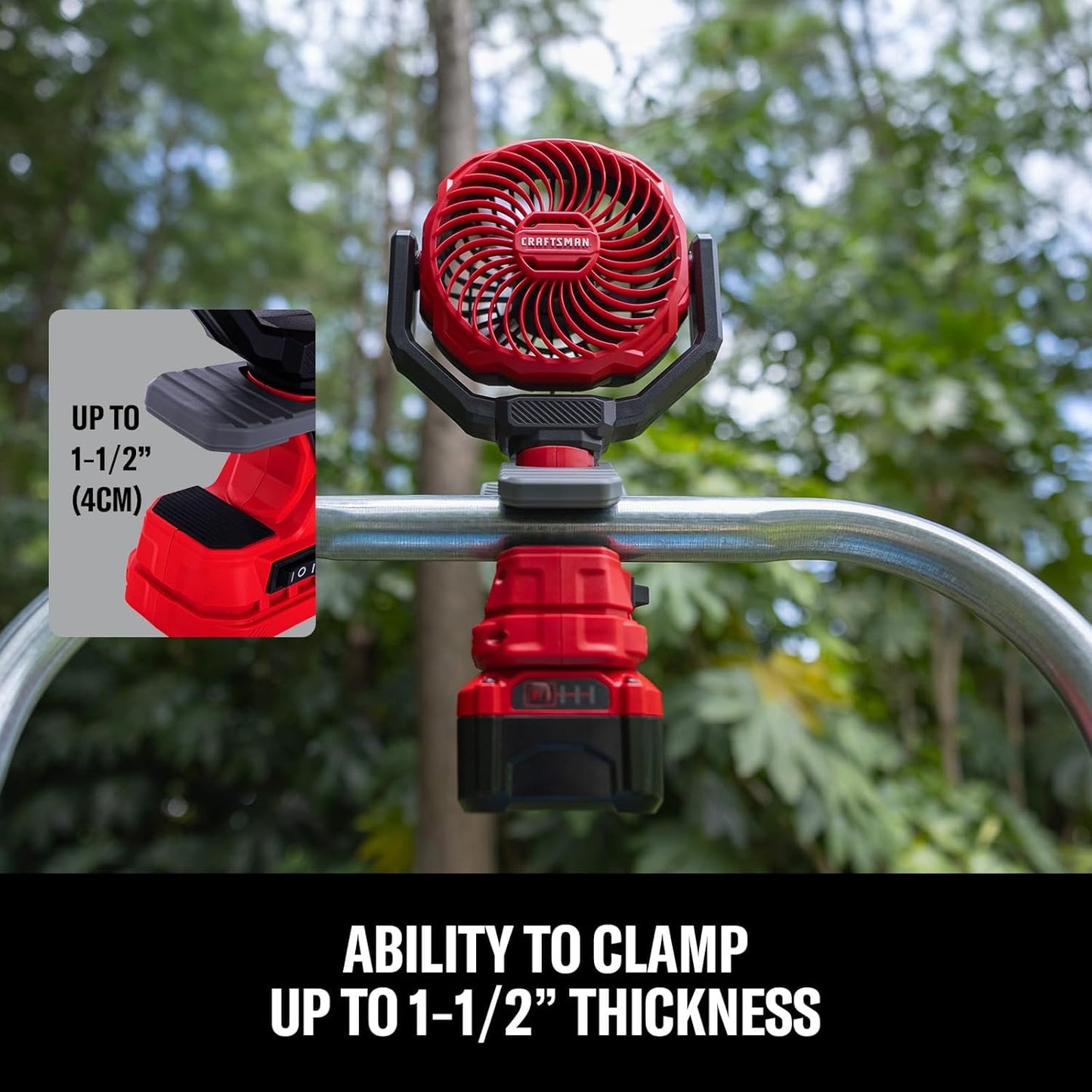 CRAFTSMAN Portable Clip on Fan Rechargeable (Tool Only), Small Personal Clamp Fan Battery Powered 4" 20V for Stroller Desk Table Home Office Outdoor Travel Camping Tent, CMXEFXA520402