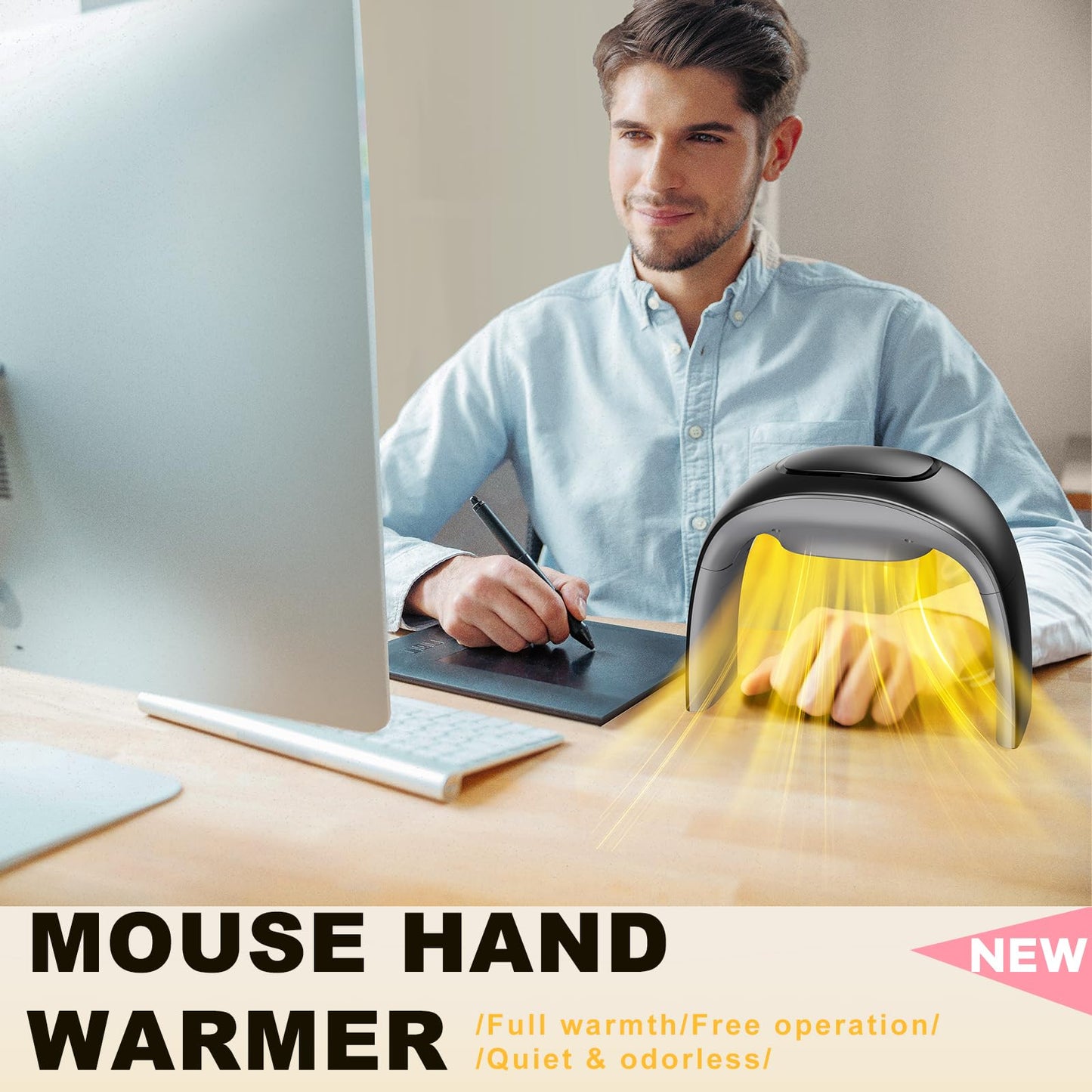 nediea Mouse Pad Hand Warmer, 110V 100W Mouse Pad Hand Warmer, Foldable Electric Warming Heater for Office Desk, Gaming Desk Warmer Accessories (Black)
