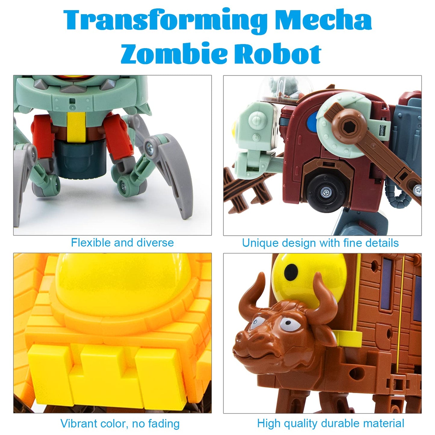 Maikerry 5-in-1 Plants vs. Zombies BOSS Robot Set - Action Figures Toys for Game Fans - Birthday and Party Gifts for Boys & Girls