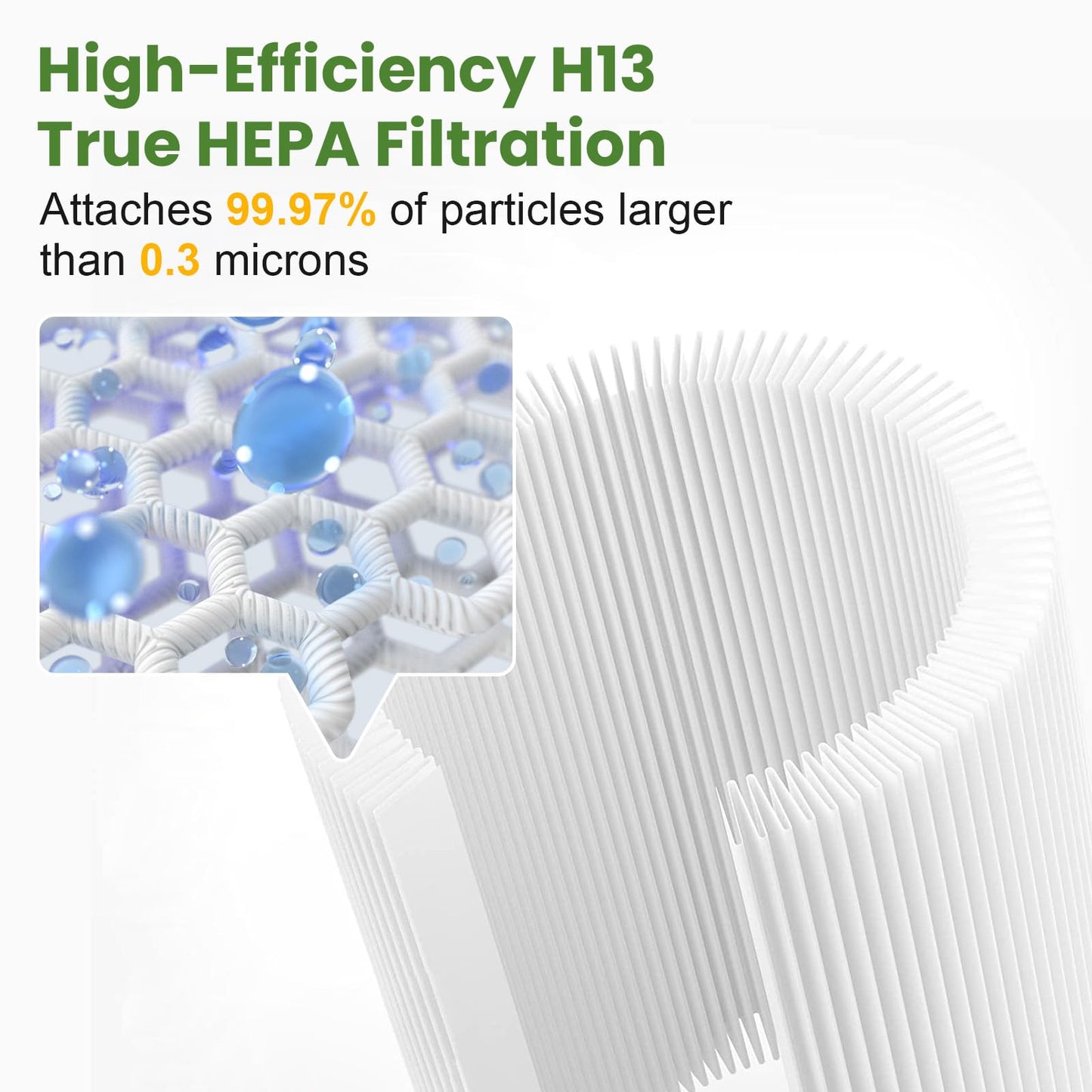 4 Pack Upgraded APH4000 Replacement Filters Compatible with KNKA APH4000 Air Purifier, True HEPA High-Efficiency Activated Carbon Filter for Home Large Room, Part # APH4000LX