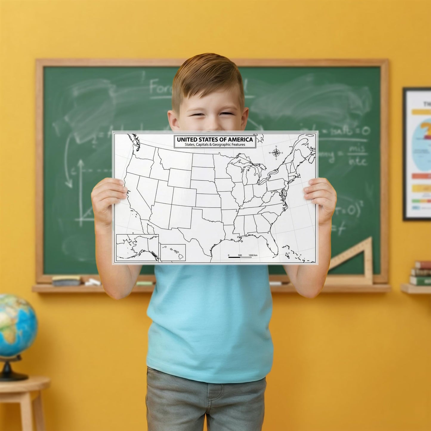 World Geography Map Set – 9-Pack Laminated 11x17 Dry Erase Study Maps | Double-Sided Classroom Learning Tools with Color Maps Front & Blank Outline Backs | Reusable Homeschool Practice, Test Prep & Memorization Aid