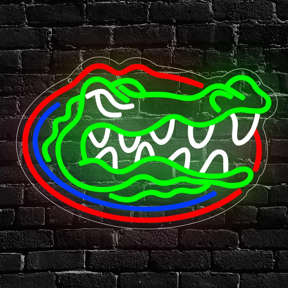 PILOYINDE Florida Gators Basketball Team Neon Sign LED Light for Bedroom Wall Decor, Modern Style, Wall Mount, 1 Count