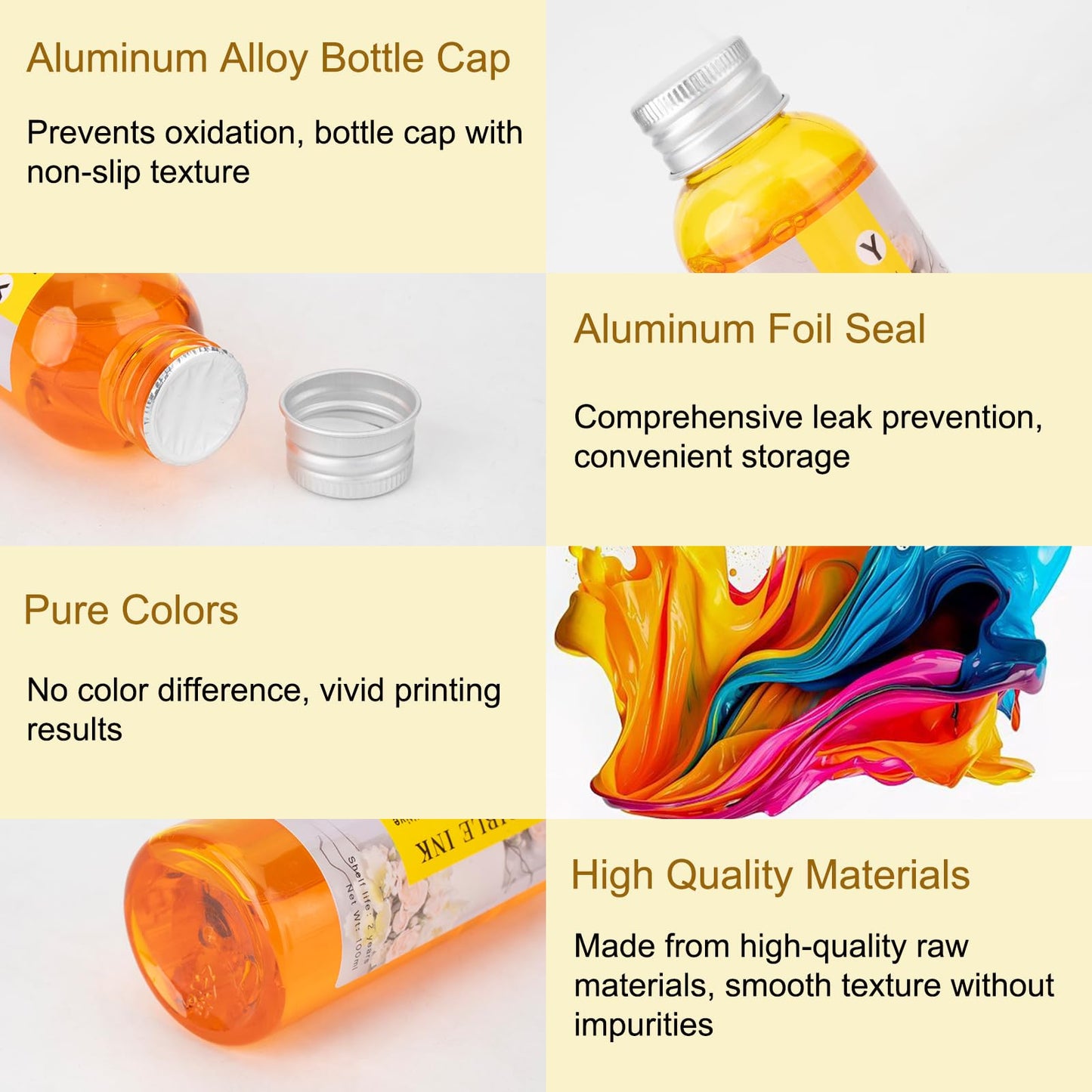 ENCAMENT 4×100 ML Ink Refill Kit, Compatible for 280/281 270/271 250/251 1200 2200 1500 2500 PG210 CL211 PG245 CL246 Suitable PIXMA iP7220 MG5420 MG5520 MG6420 MX722 MX922 Printers, 4 Colors BK C Y M