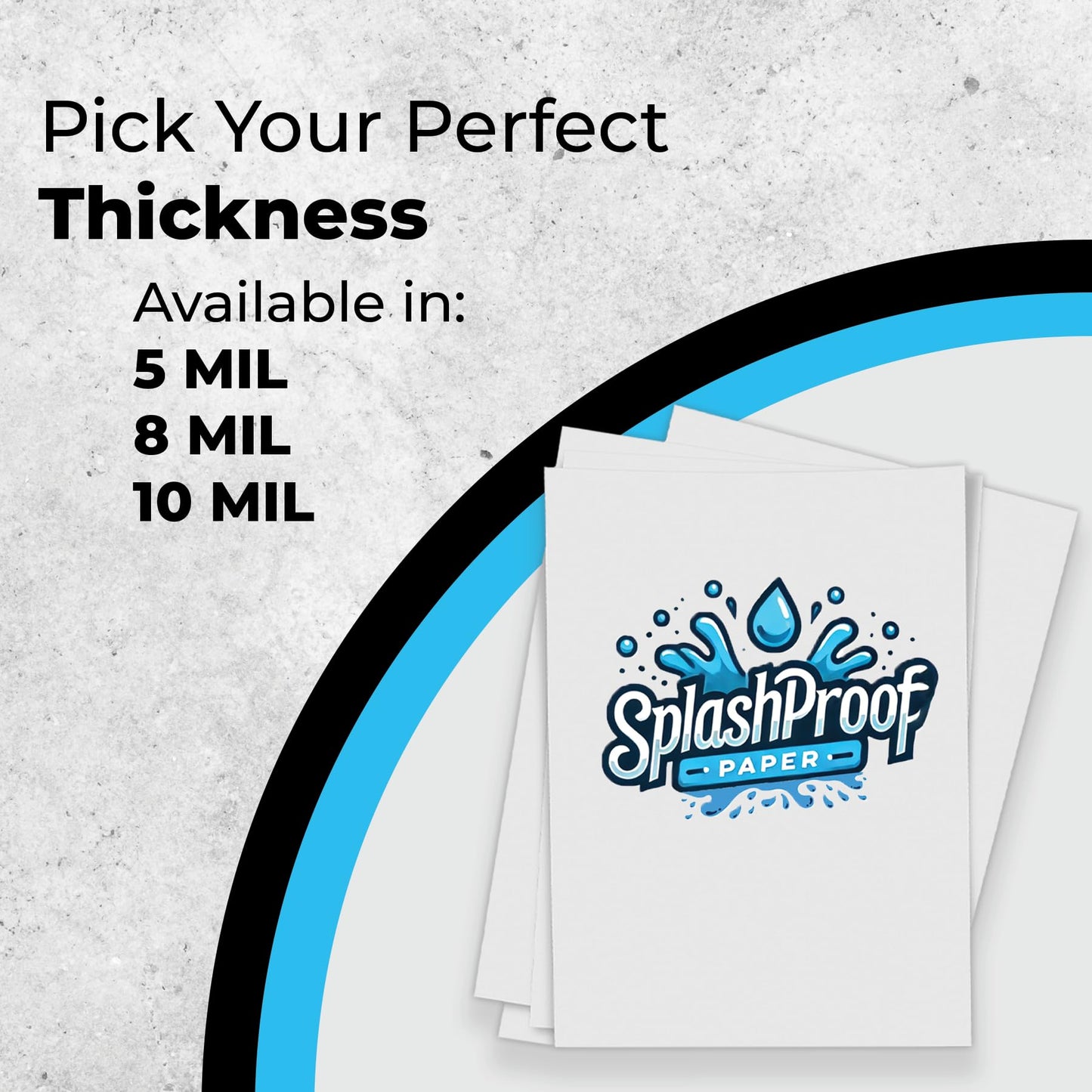 SplashProof Printer Paper - 8.5" x 11", 10 Mil Waterproof Paper, Laser Printer & Copy Machine Compatible (50 Sheets)