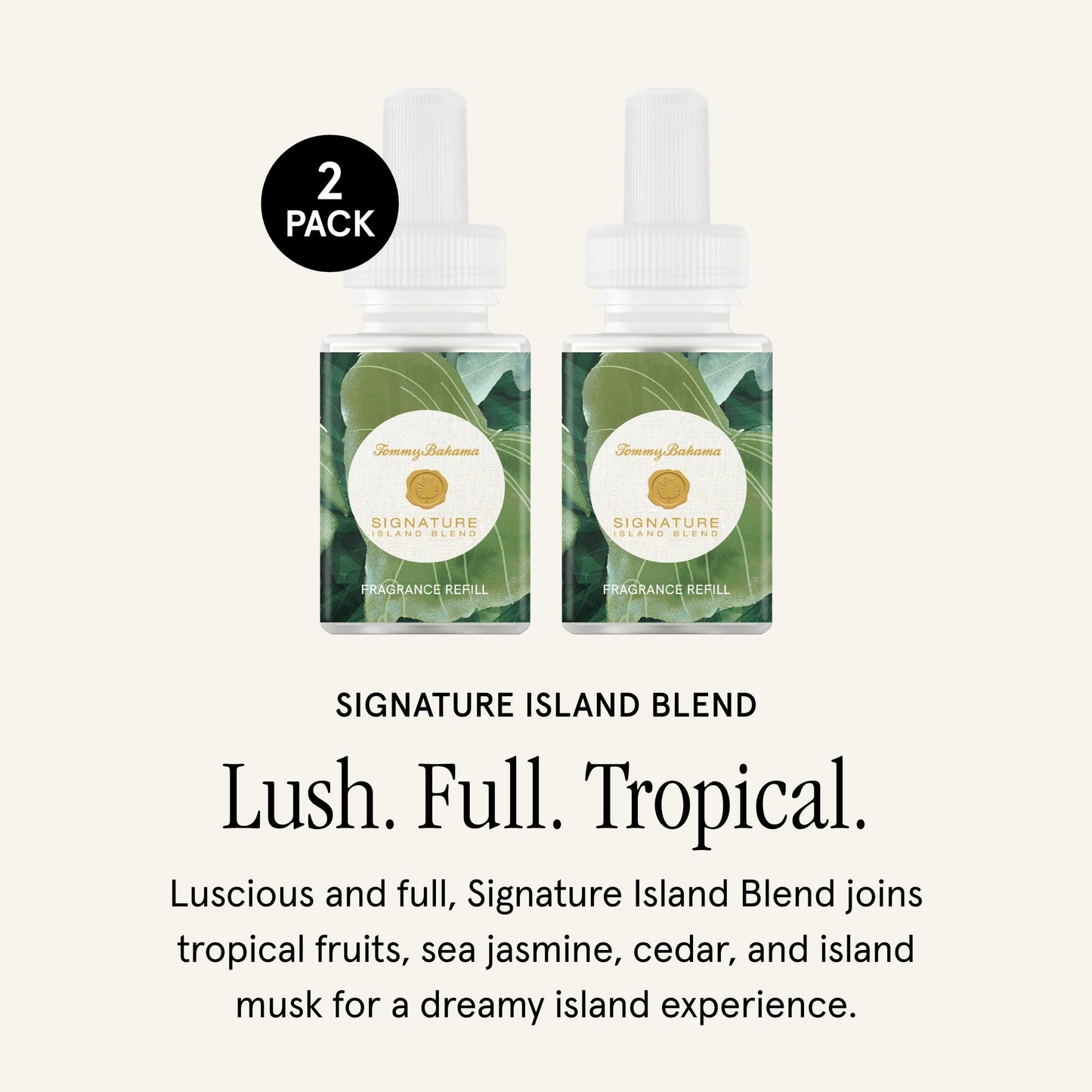 Pura & Tommy Bahama Home Scent Refill - Smart Home Air Diffuser - Premium Fragrance in Every Refill - Household Essential - Diffuser Fragrance - 2 Pack, Signature Island Blend