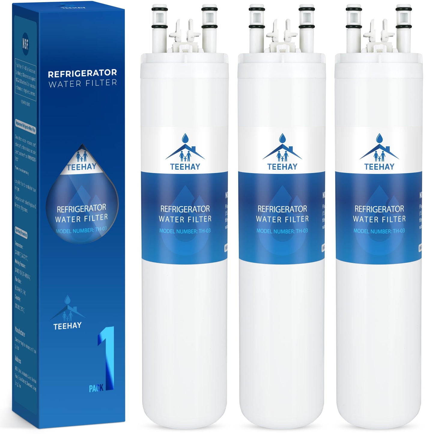 TEEHAY ULTRAWF PureSource Ultra Water Filter, Compatible with Frigidaire LFHB2741PF, DGHF2360PF, FFHB2740PS, FGHB2844LF, FGHC2342LF, Kenmore 9999, 469999, 3 Pack