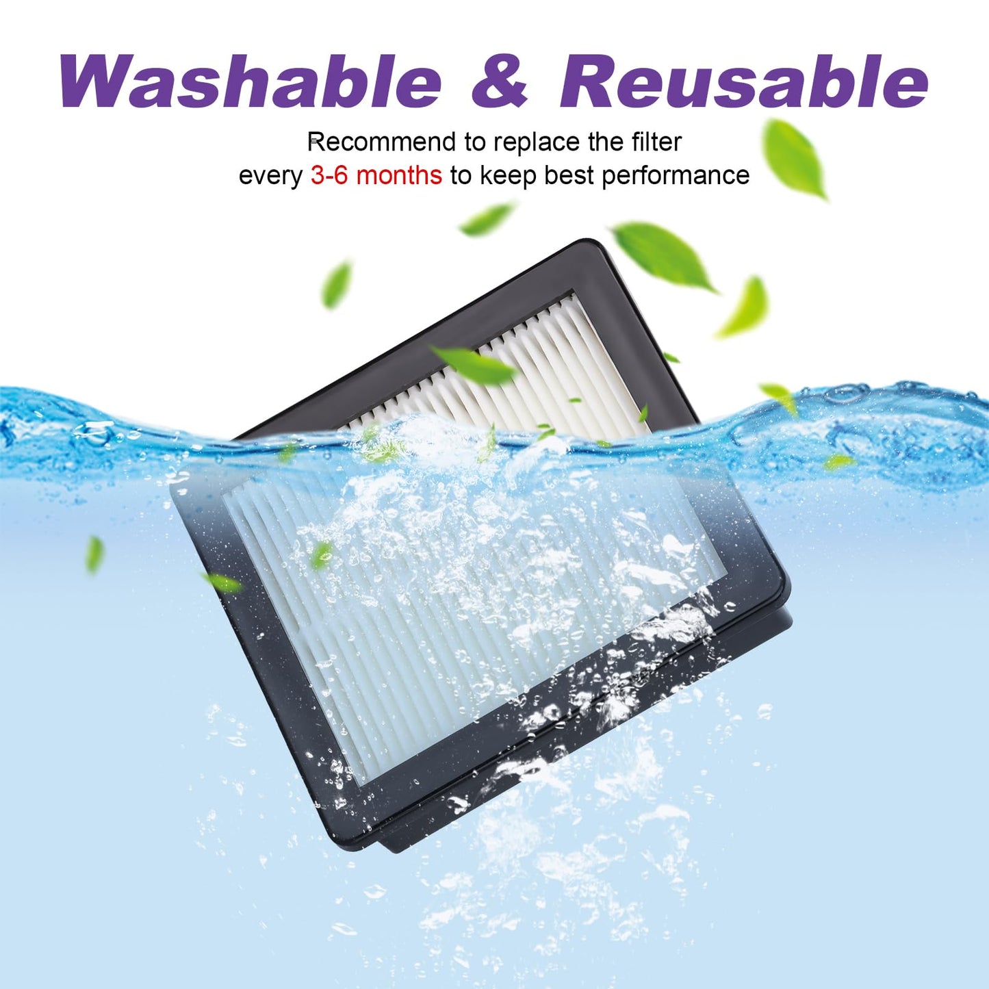 107315 HEPA Filter Replacement Compatible with ProTeam Coach Pro 10, Super Coach Pro 6 GoFree Flex Pro and ProVac FS 6 Washable Resuable Vacuum Filters, Compare to part # 107315 (8 Packs)