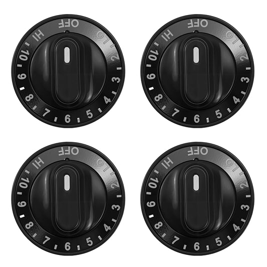 4 Pack 12200035 Range Surface Burner Knob Compatible with Whirlpool Kenmore Jenn Air Range 22114 22115 C101 C221 C221-C G102 C202-C G101C301-C C101-C, Replaces AP4011301