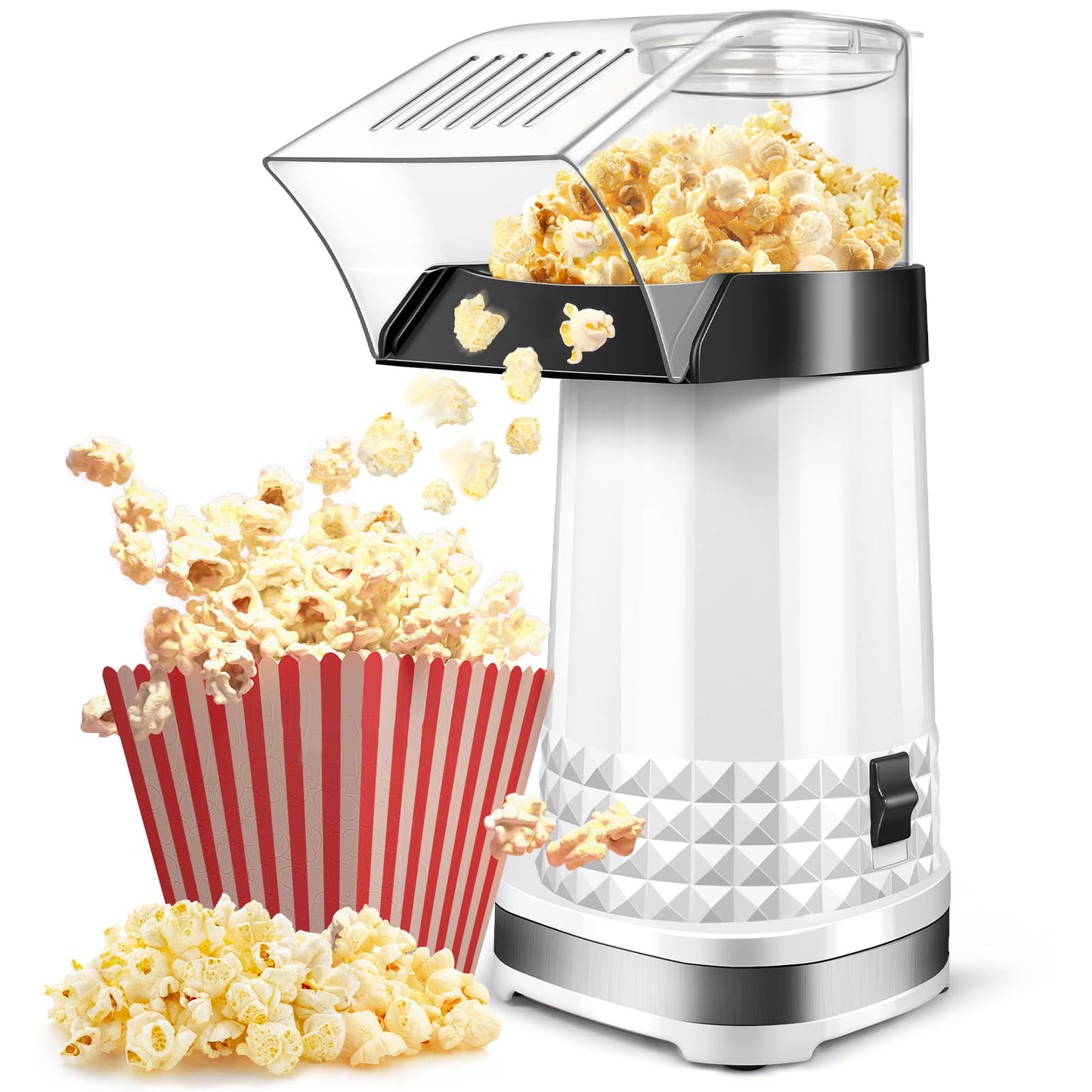 Oil-Free Popcorn Machine – Quick Popcorn in 2-3 Minutes, 4.5 Quart