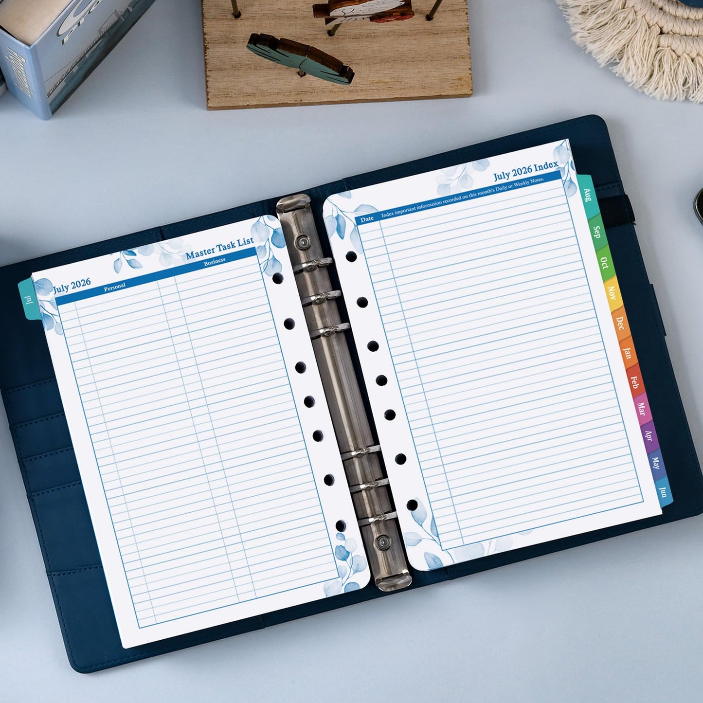 2026-2027 Planner Refills – July 2026 - June 2027, Daily Planner Refills 2026-2027, Two Pages Per Day Daily & Monthly Planner Inserts, 8.38" x 5.51", Ring-Bound with Tabs